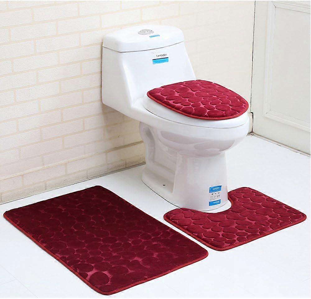 Piece Non-Slip Bath Mat Set Breathable Memory Foam