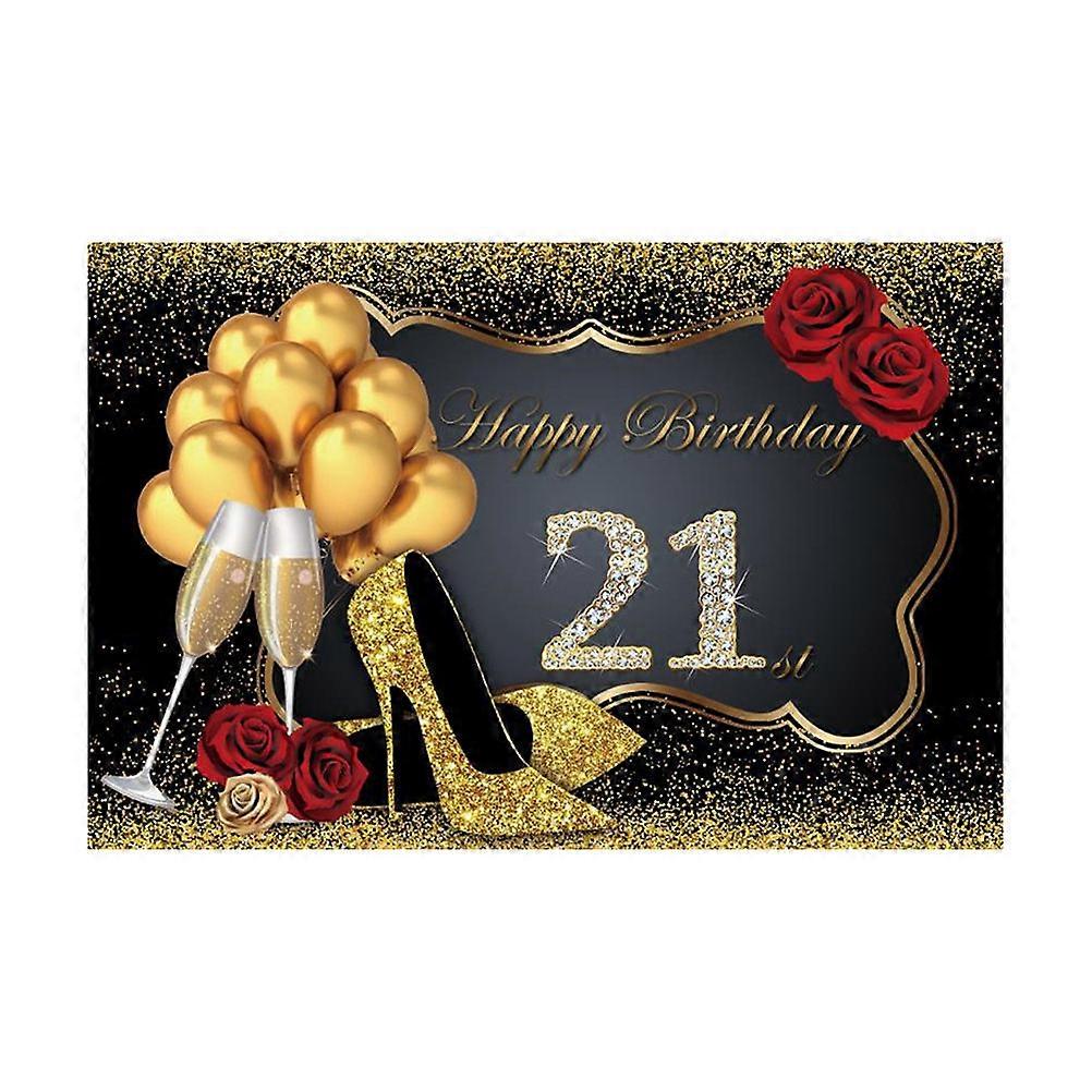 Detail Happy 21st Birthday Photography Backdrop For Birthday Celebration Playground Indoor Or Outdoor 150Cm X 100Cm 1Pack