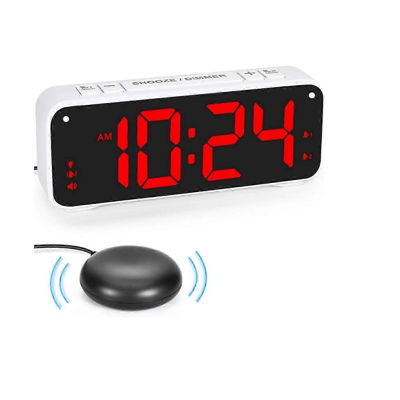 Zware slapers wekker met bed shaker en groot display