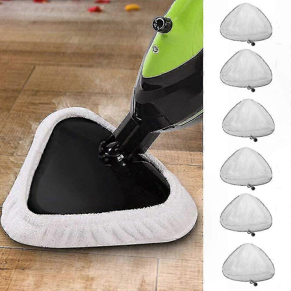 6-Pack Washable Cleaning Rags for Steam Mops, Reusable Microfiber Pads