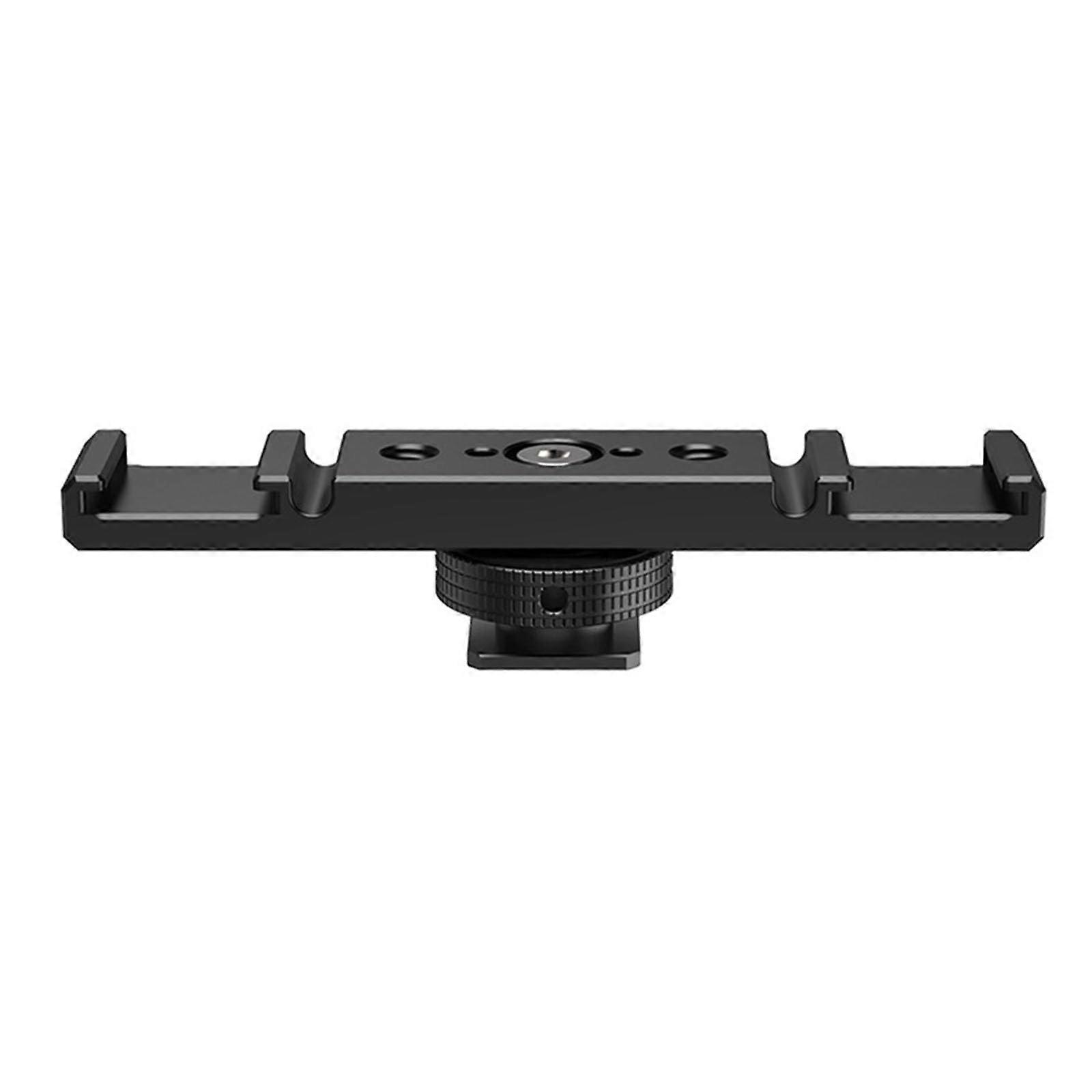 Aluminum Camera Brackets Double Cold Shoe Mount 1/4Inch Thread For Microphone And LED Light Photography Studio Setup