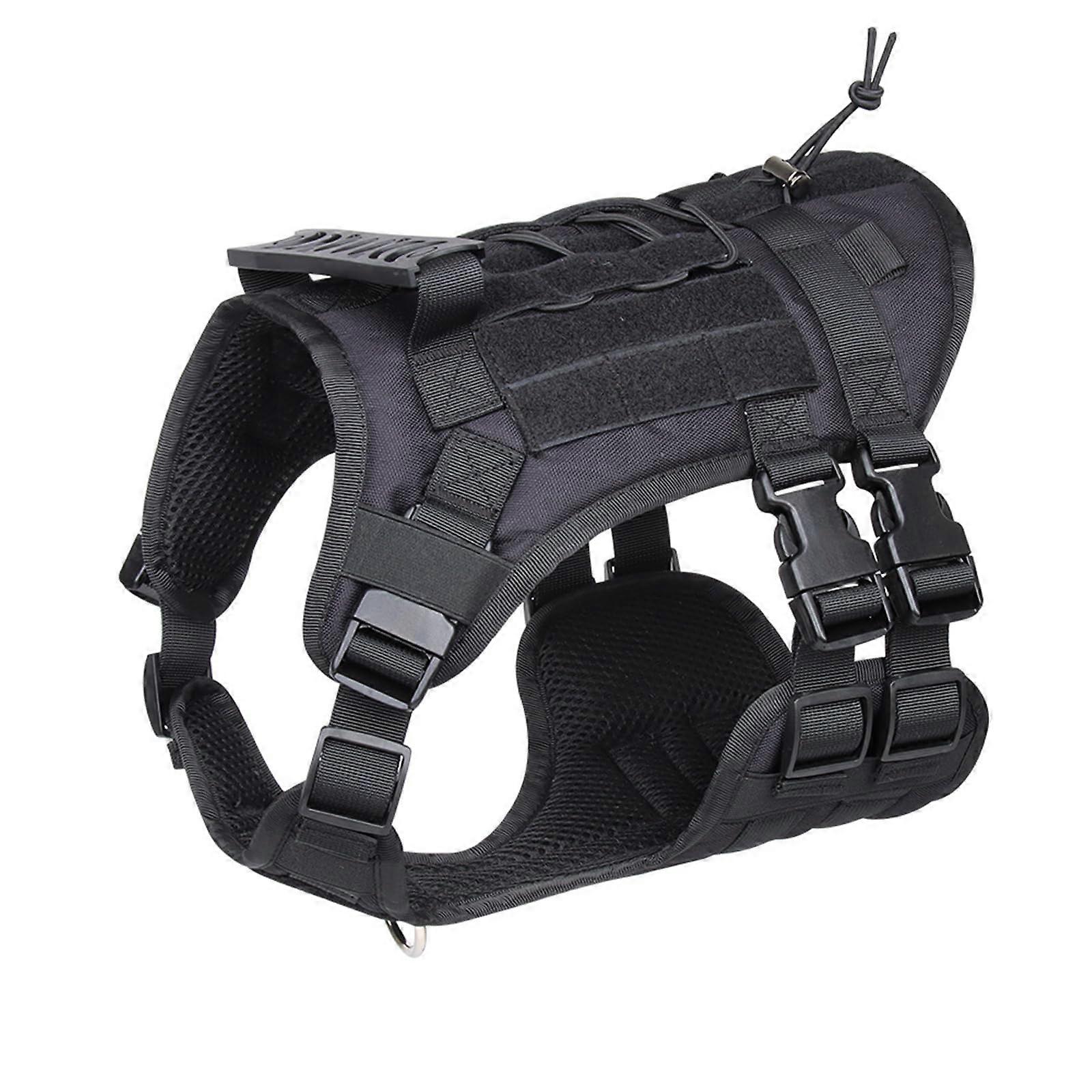 Breathable Inner Lining Large Dog Harness For Outdoor Activities And Training Black Adjustable Mesh