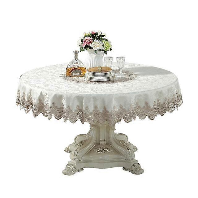 Style Round Tablecloth Elegant Lace Tablecloth Dining Table Cloth Table Cover