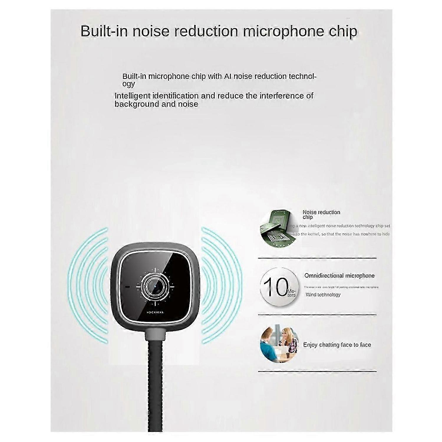 Webcam HD Webcamera Ingebouwde microfoon USB-aansluiting Webcam voor pc