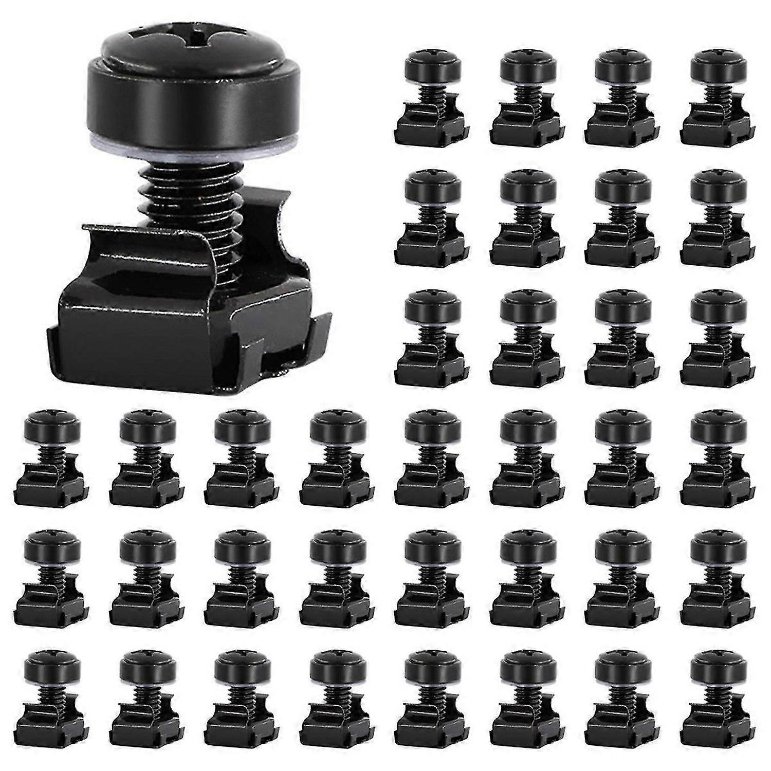 50Pcs M6x16mm Computer Rack Mount Cage Screws and Nuts & Washers