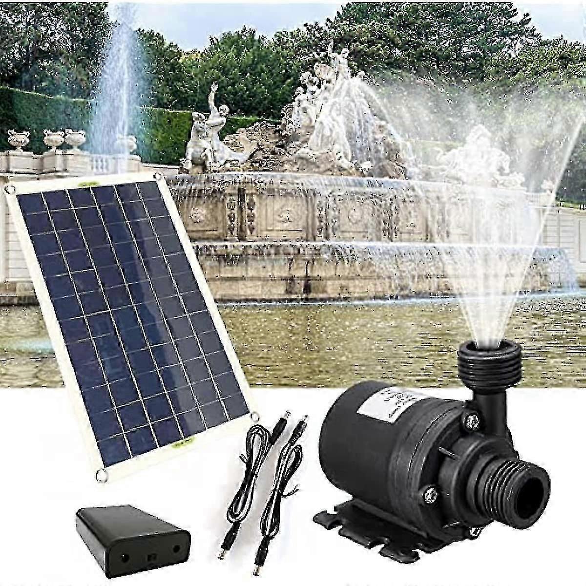 Pompe de fontaine solaire 50w 800lh dc 12v faible bruit pompe sans balais fontaine cascade extérieure jardin piscine étang bain d’oiseaux pelouse décor de panneau solaire _AOBA
