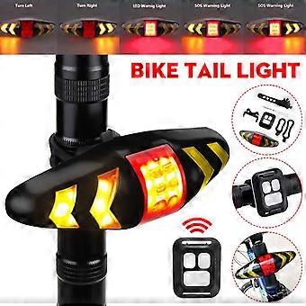 Remote Control Bike Tail Light Bicycle Turn Signal Warning Signal LED Reflector