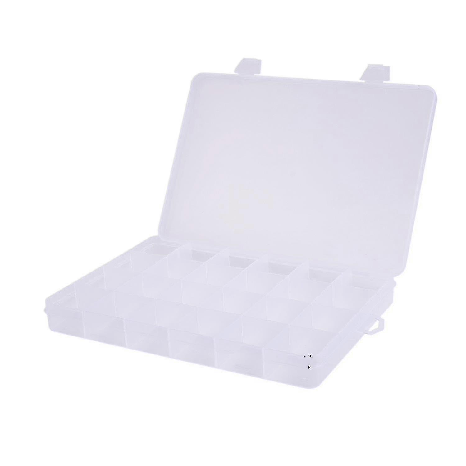24 Compartments Plastic Box Case Jewelry Bead Storage Container 2025