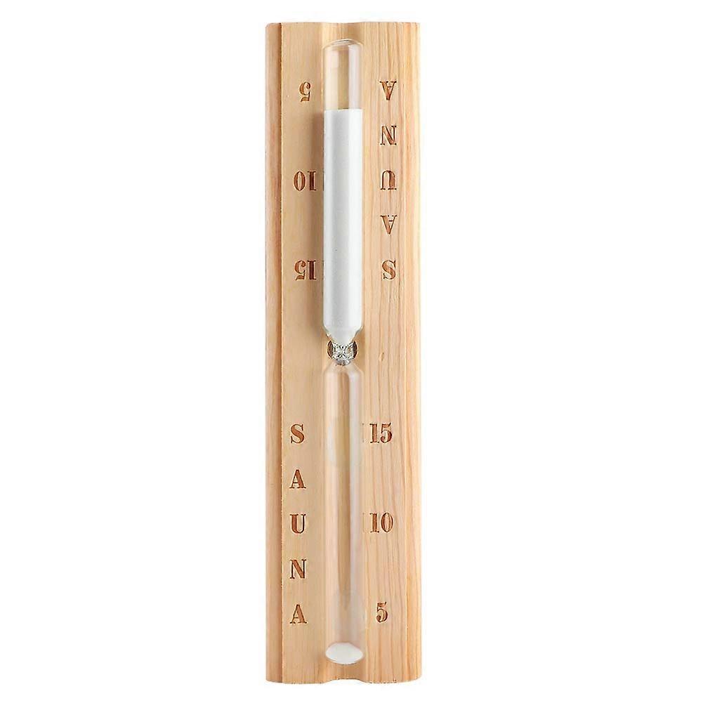 Wooden Sauna Hourglass 15Minute Sand Timer WallMounted Countdown Clock White Wood Sauna Accessory for Spa Room
