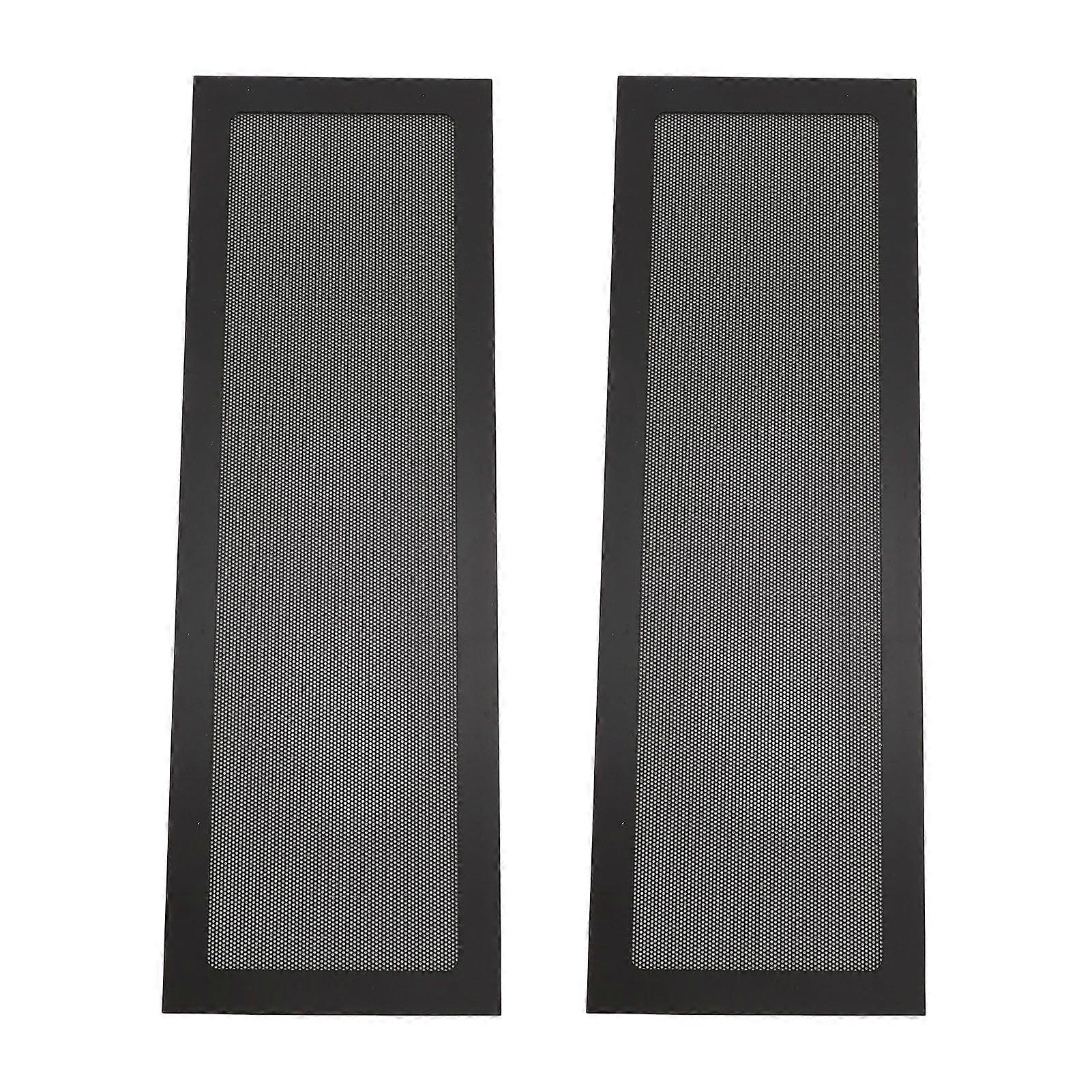 PC Fan Dust Filter Magnetic Frame Fine Mesh PVC Computer Fan Filter Grills for Computer Cooler Fan PSU 4.72x14.17in 2pcs Black