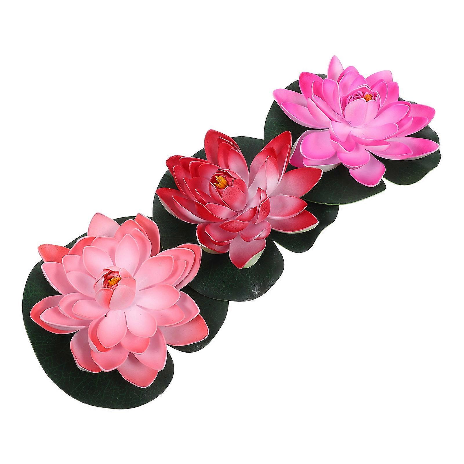 Artificial Floating Lotus Decoration for Pond 6Pcs Assorted Color