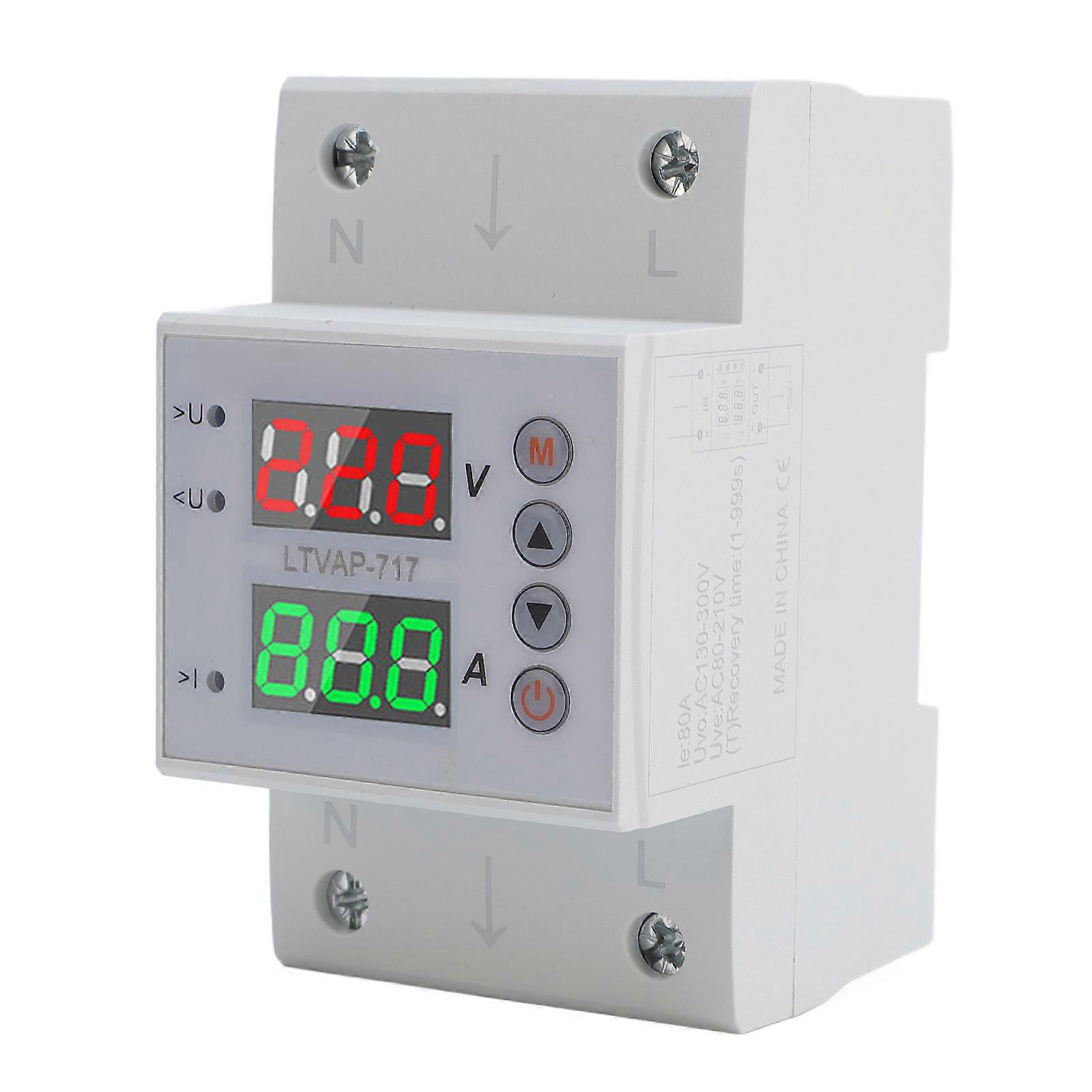 Multifunctional Over Under Voltage and Overcurrent Protector Adjustable Voltage Current Control Device for Electrical Safety