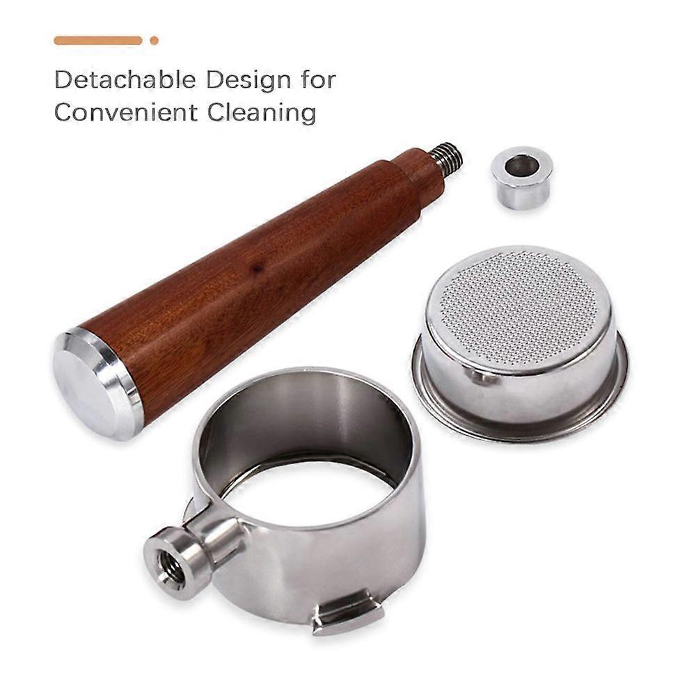 Aoresac 51mm Espresso Bottomless Filter Holder 3-Ear Coffee Filter Holder with 2 Filter Baskets Coffee Extraction Accessories Replacement for DeLonghi