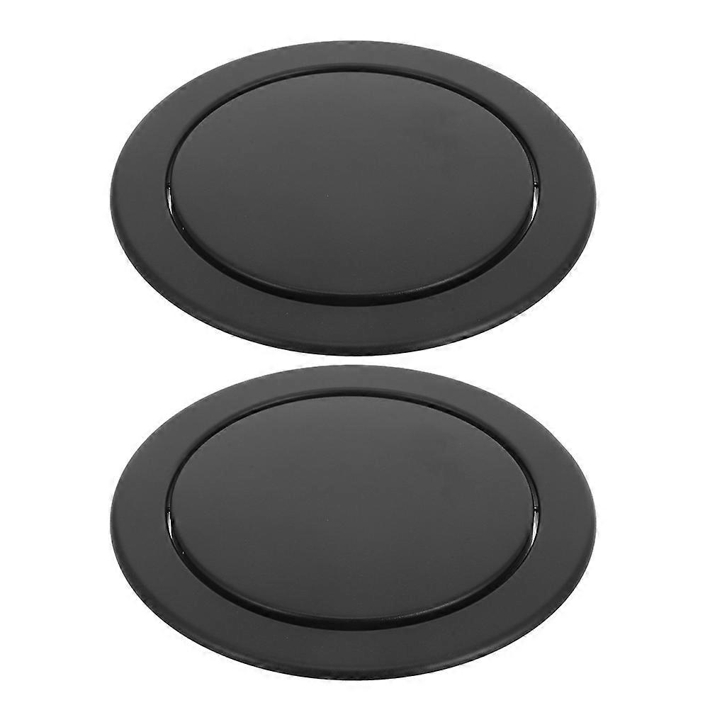 Modern Recessed Waste Chute Lid For Kitchen And Bathroom 2Pcs Trash Storage Complement Black And Stainless Steel