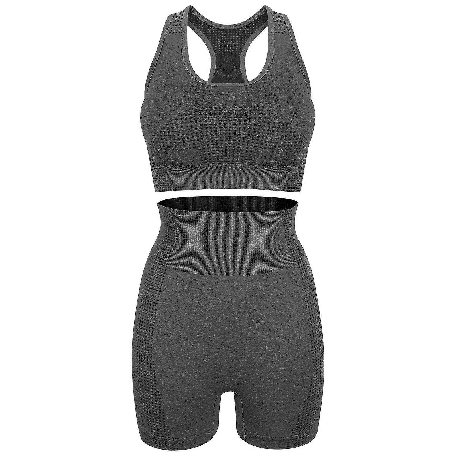 Exercise Outfit Workout Sets for Women Running Fitness Cycling Nylon Dark Grey Comfortable Fit 1 Set