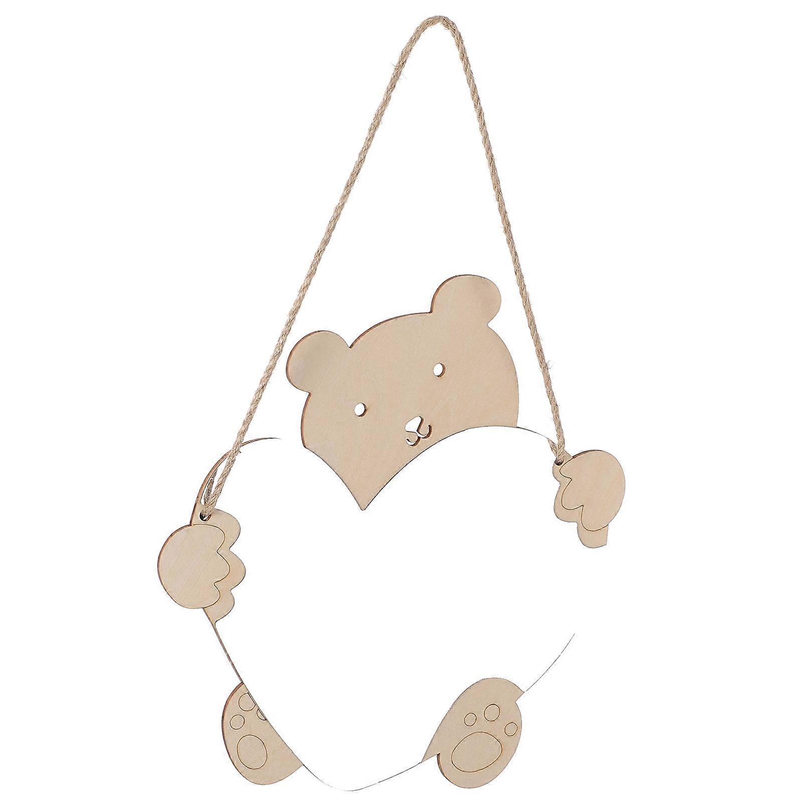 Bear Mirror Wooden Hanging Mirror for Decor 3Pcs Set Light