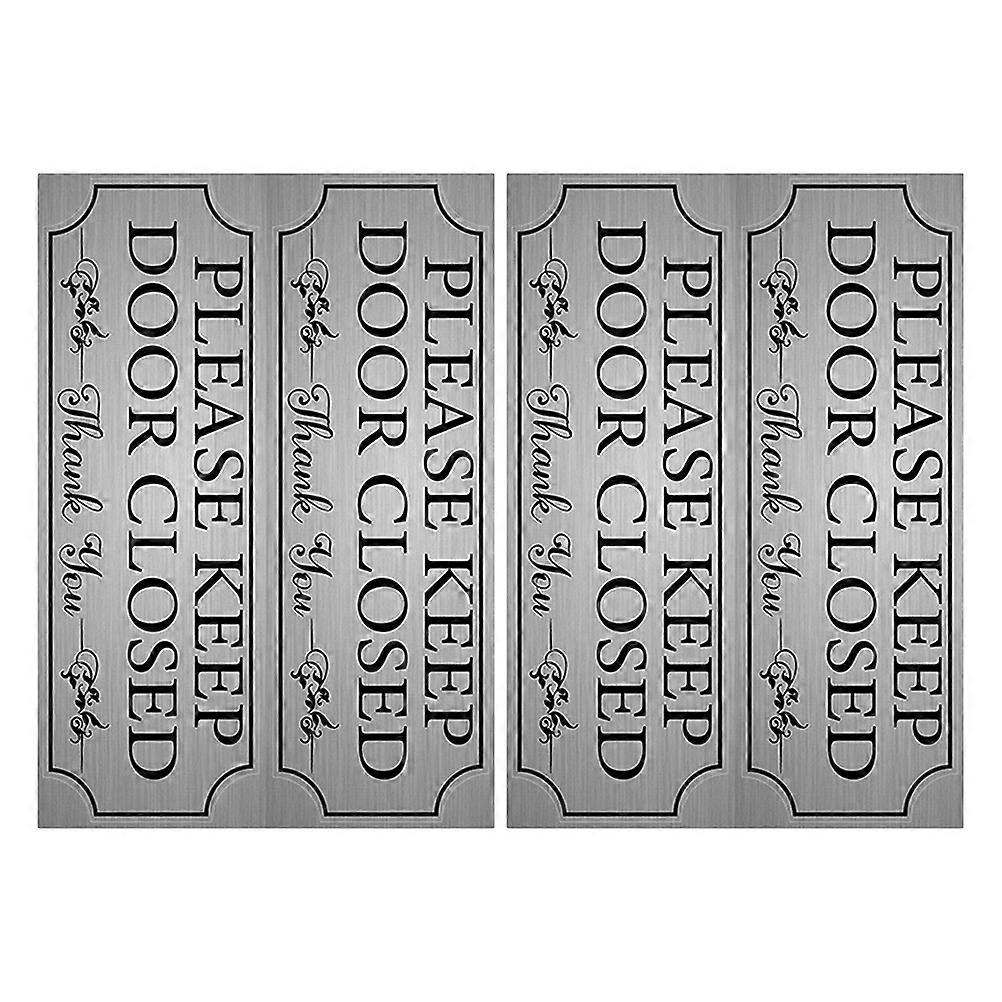 Door Closed Sign Sticker for Reminder 6Pcs Black PVC Adhesive