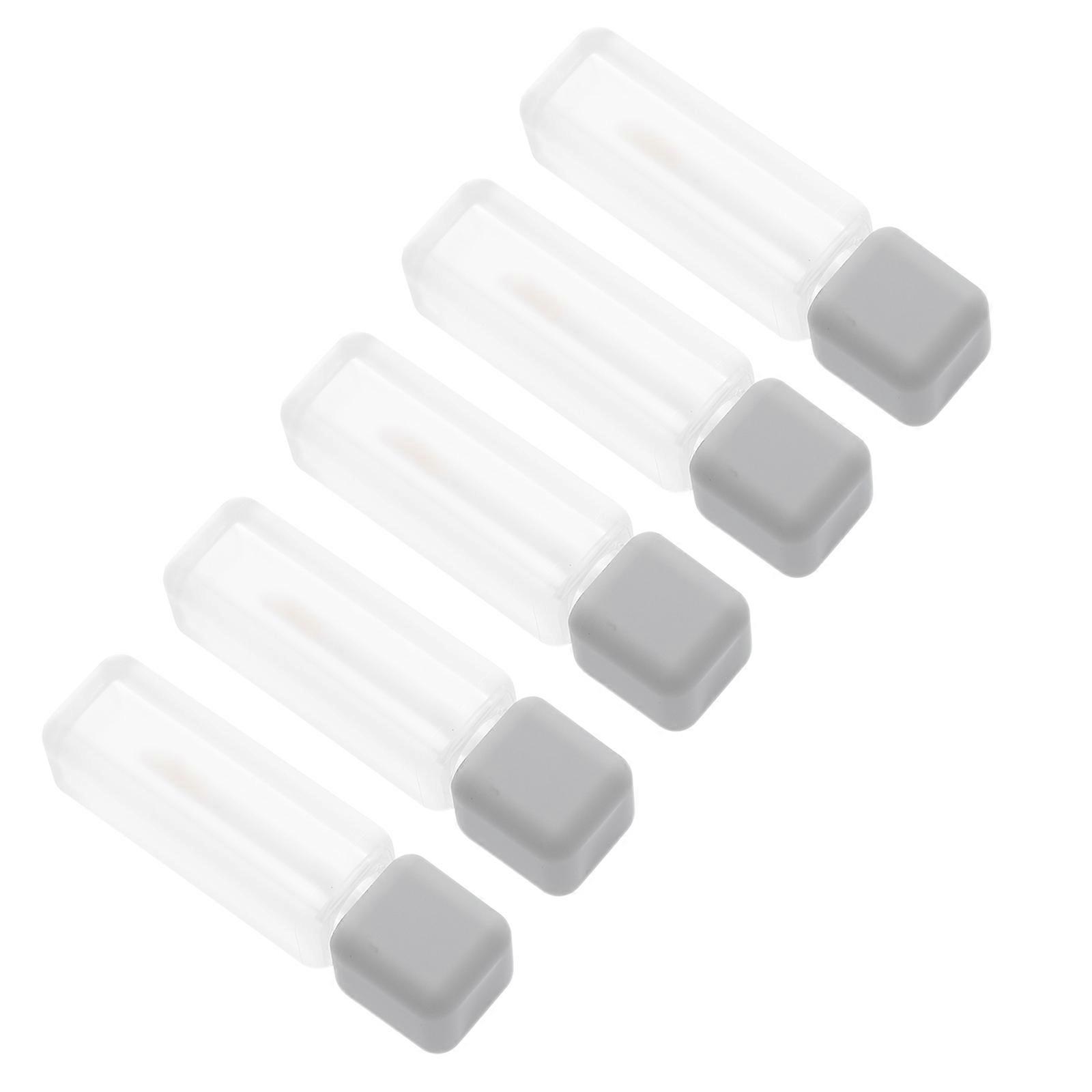 Portable Lip Gloss Cylindrical Containers Travel Lip Oil Plastic Assorted Color Storage 5Pcs