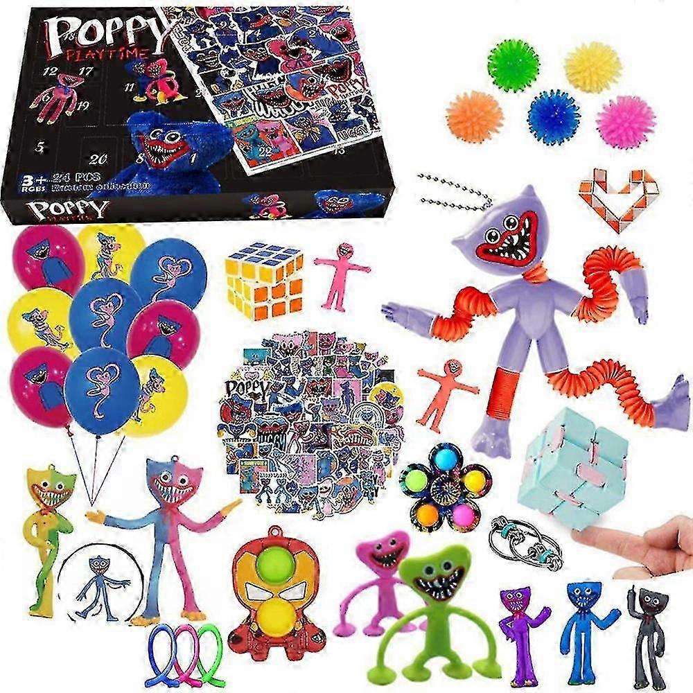 24 Days Advent Calendar 2022 Christmas Countdown Poppy Playtime Huggy Wuggy Blind Box Diy Fidget Sensory Toy Xmas Gifts
