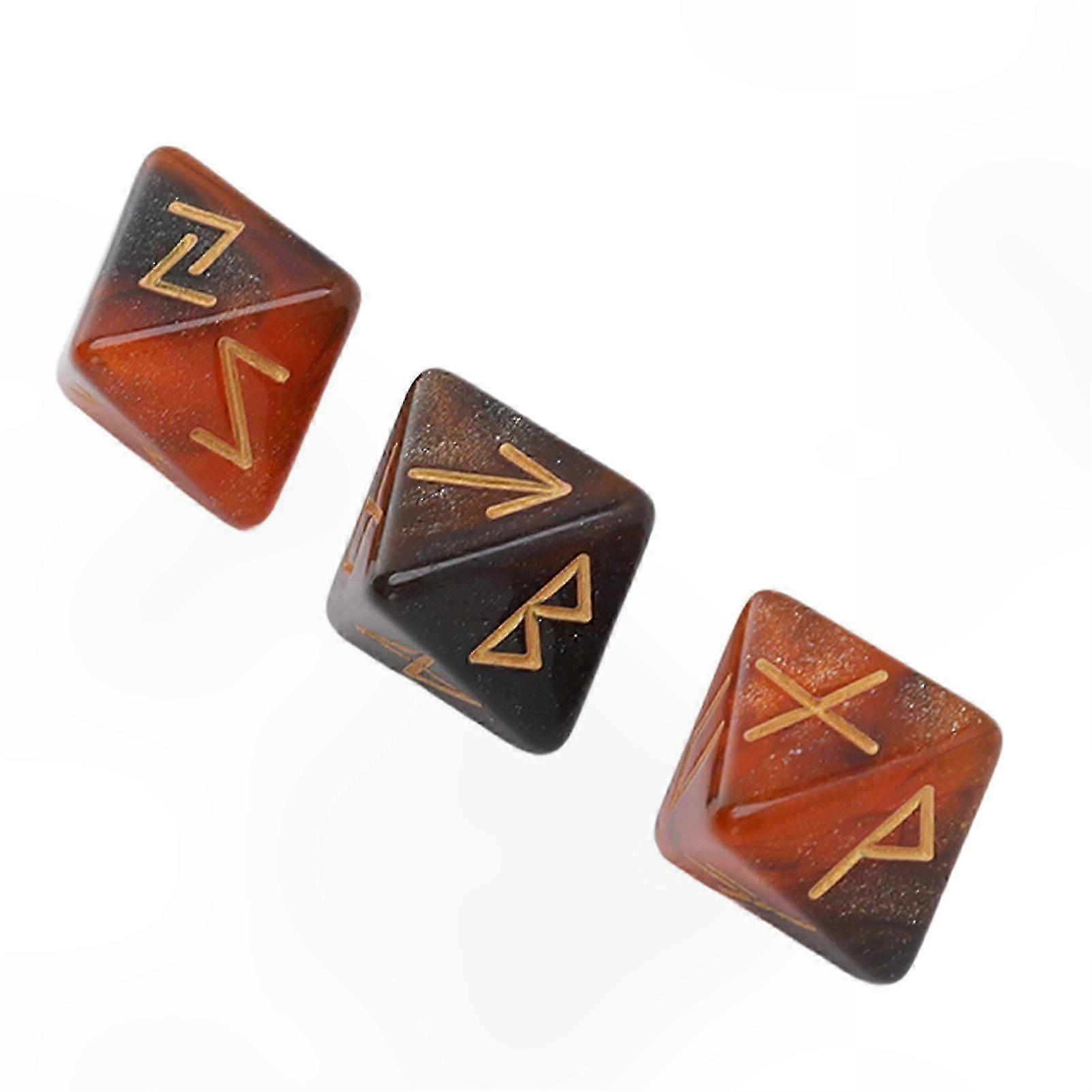8-Sided Polyhedral Dice Set, 3Pcs Vivid Starry Sky Design for Astrology Exploration, Learning, and Prediction, Black & Gold Finish