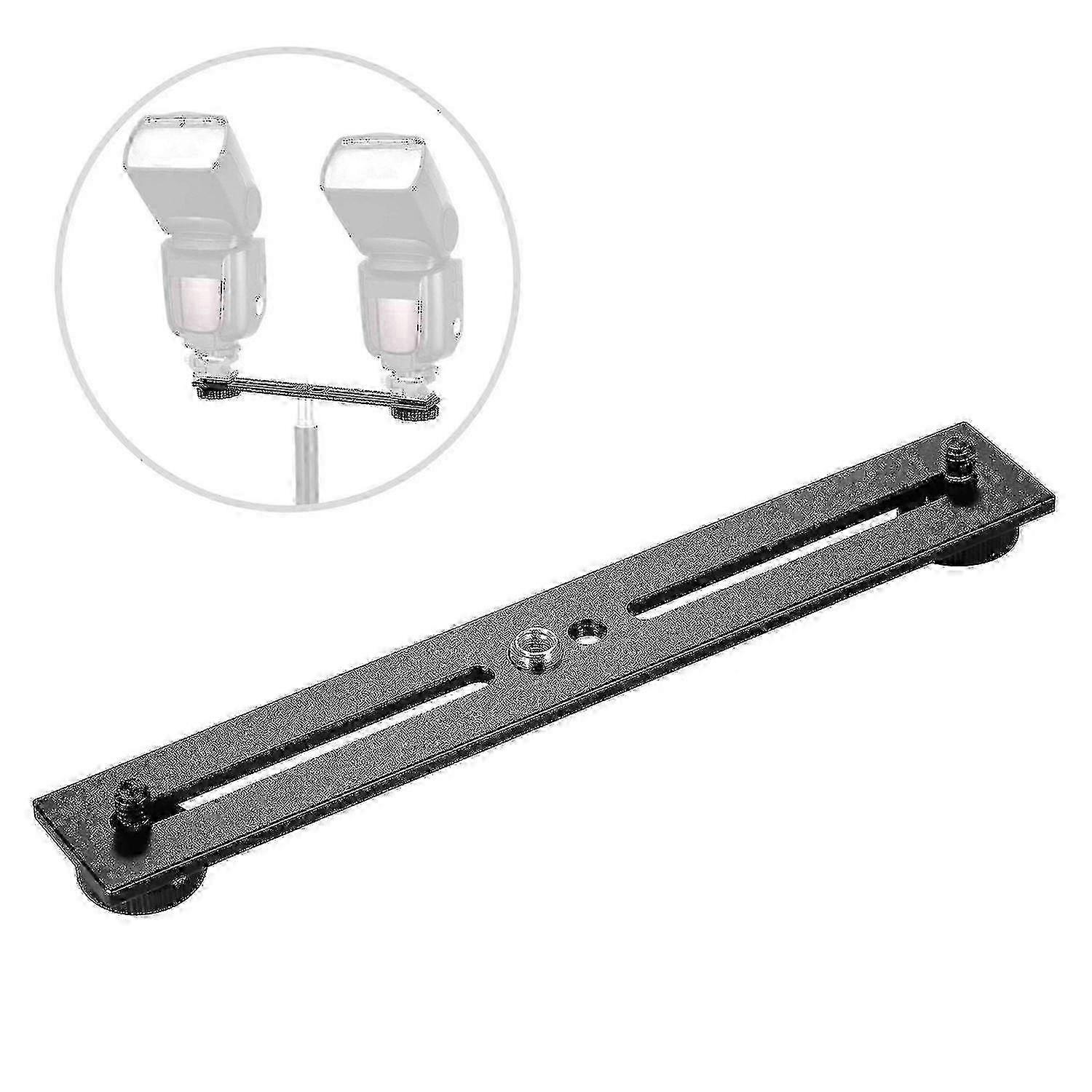 Dual Camera Mount Tripod Bracket Camera Flash Brackets Extension Bar With 1/4 Inch Screw For Camera Dslr Led Light Stand Microphone