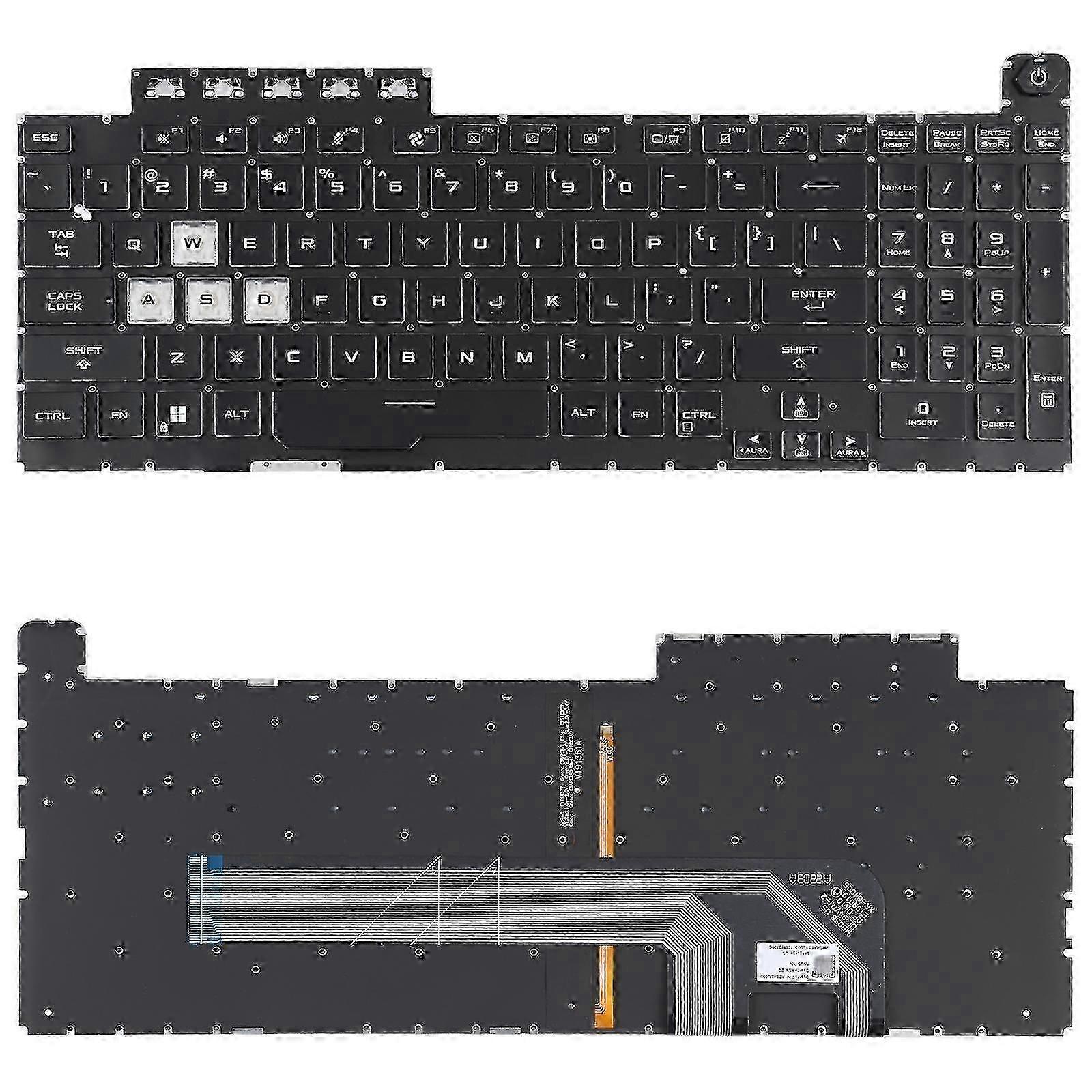 Pour Asus TUF Gaming F15 FX506 FA506 US Version Clavier avec rétro-éclairage