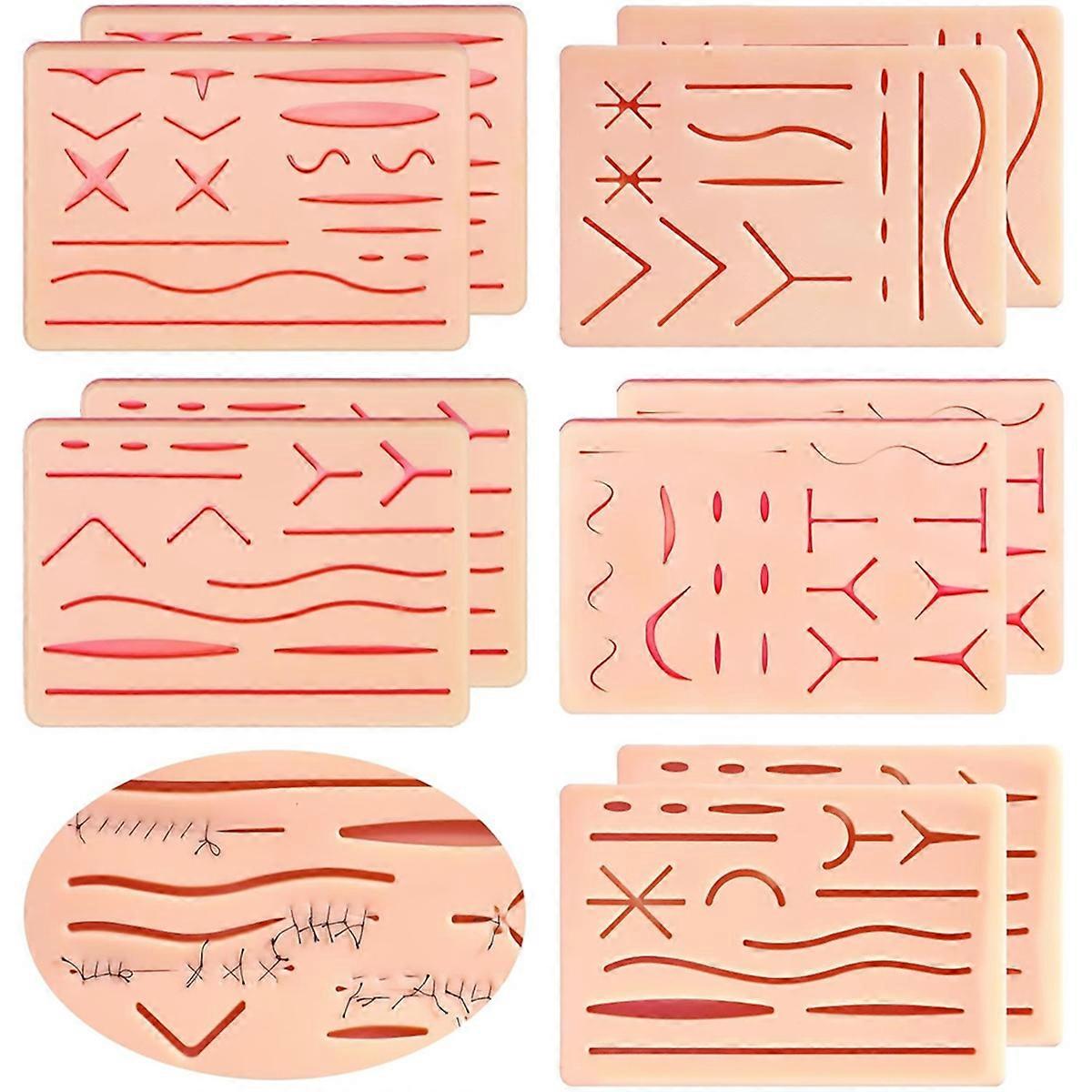 10 Pcs Suture Practice Pads 3 Layer Suture Pad Kit with Wounds Hard to Rip Tear or Break for Nurses