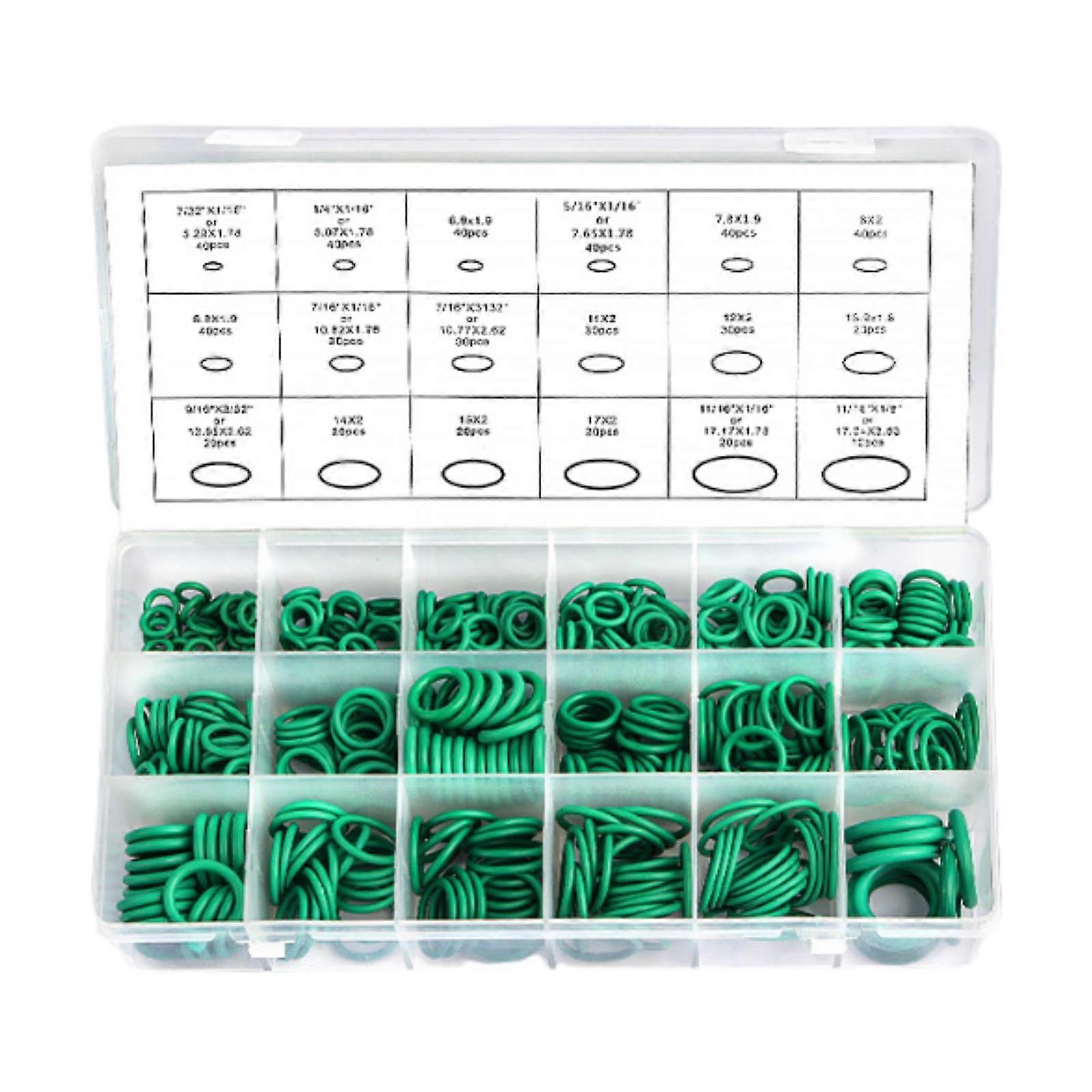 530 Pieces Rubber O Ring Air Conditioning Compressor O Ring Assortment Kit