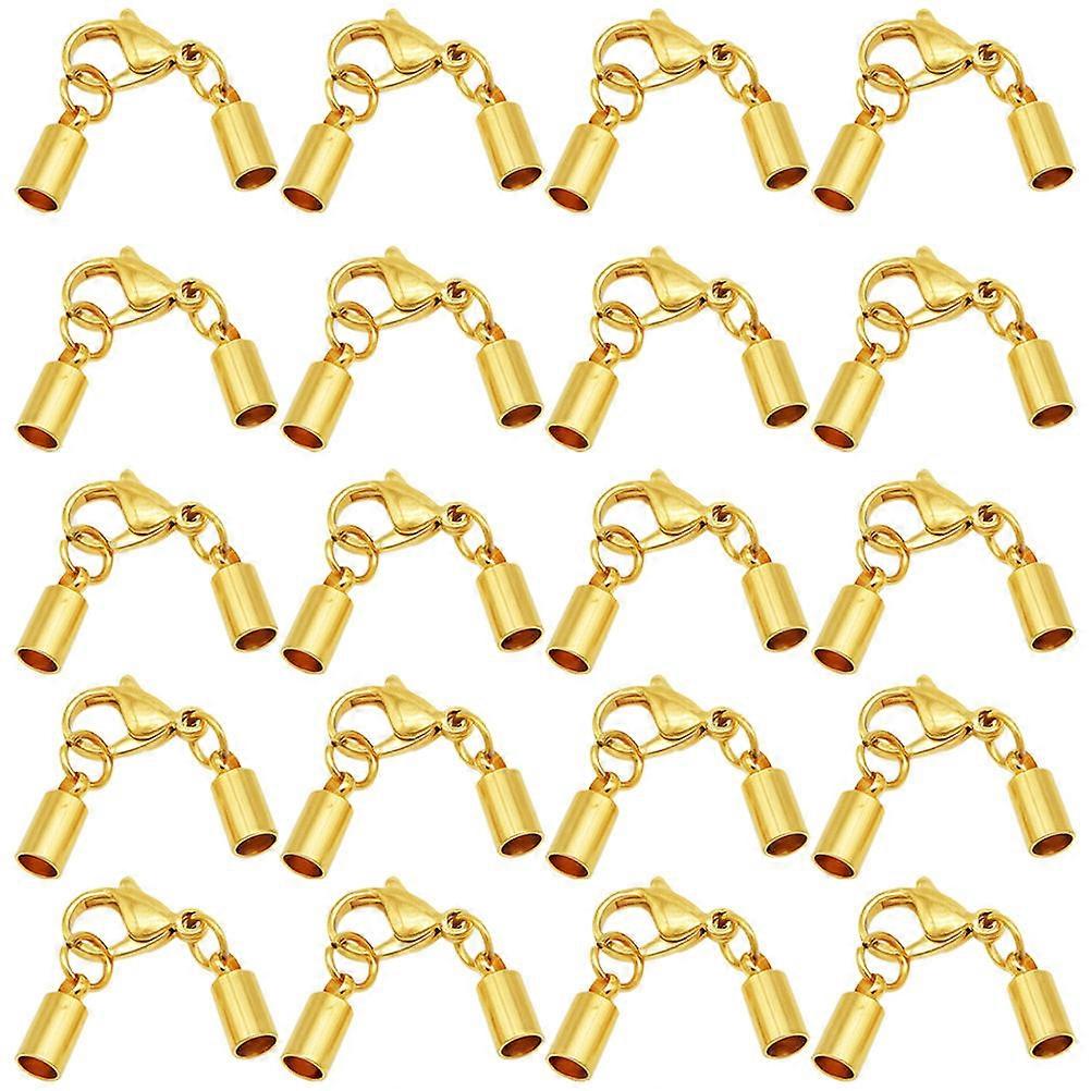 Cord Buckle Jewelry String Fastener 20Pcs Golden Lobster Clasps