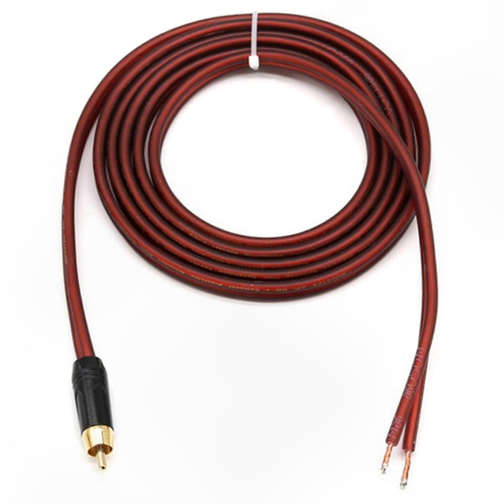RCA Speaker Cable Bare Wire to RCA Plug Adapter, Replace RCA Connector for Bare Wire