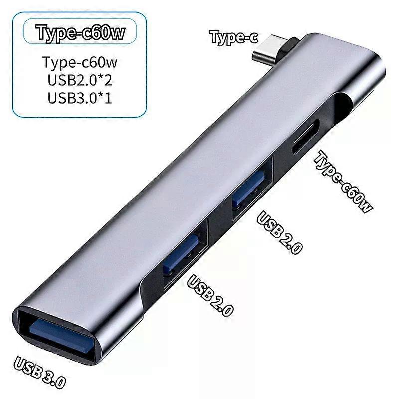 USB C HUB 3.0 PD 60W Type C 3.1 Multi Ports USB Splitter OTG Adapter USB HUB For Xiaomi Lenovo Macbook Pro 13 15 Air Pro 4-in-1