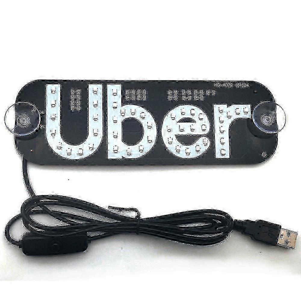USB-Rechargeable LED Sign Light for Vehicle Windshield - Bright Lamp 2025