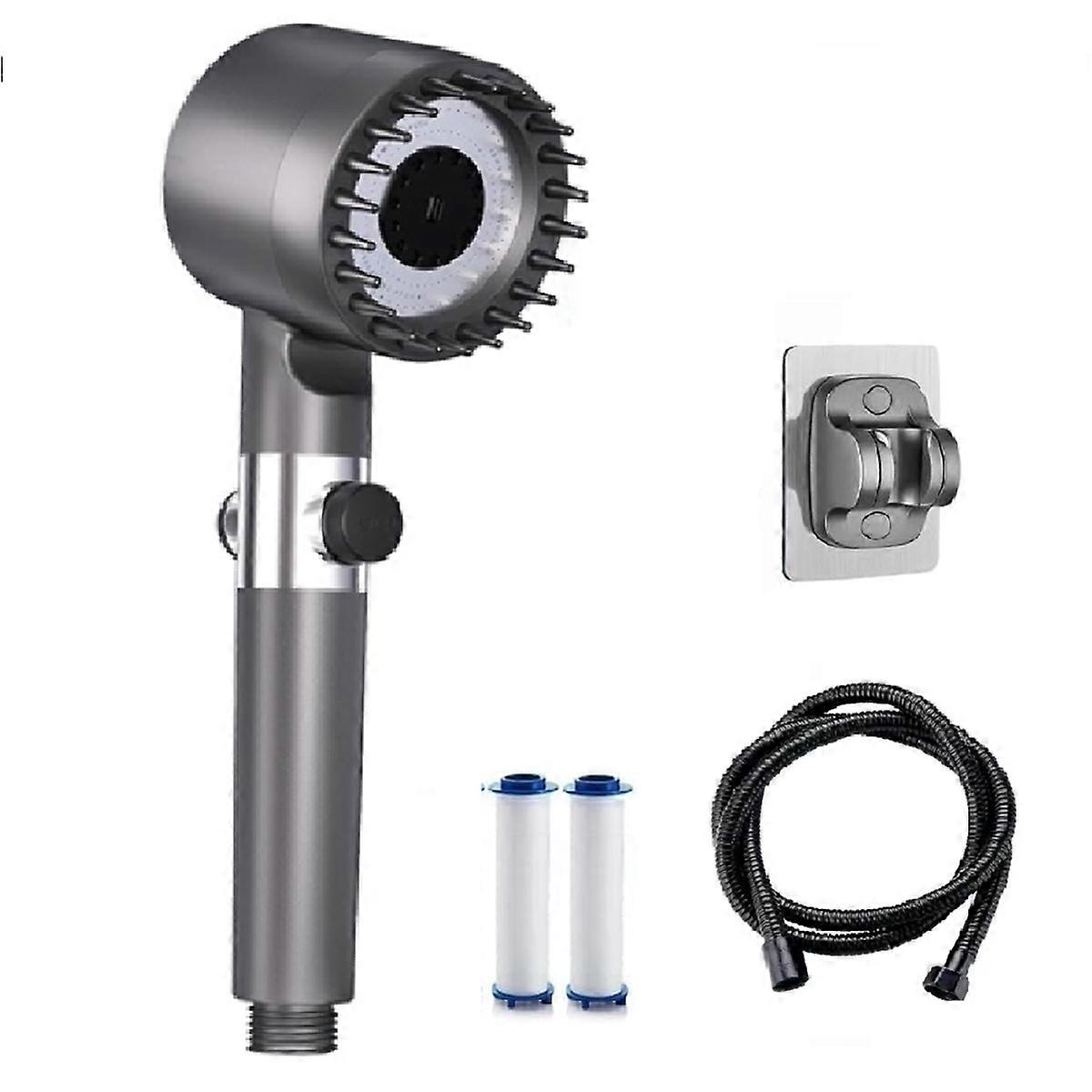 Head with Handheld High Pressure Turbo Showerhead Ion Shower Drops Filtered Showerhead with Five Filters Filtered Shower