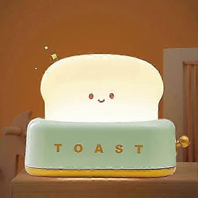Cute Bread Led Night Light,USB Rechargeable Toast Night Lamp