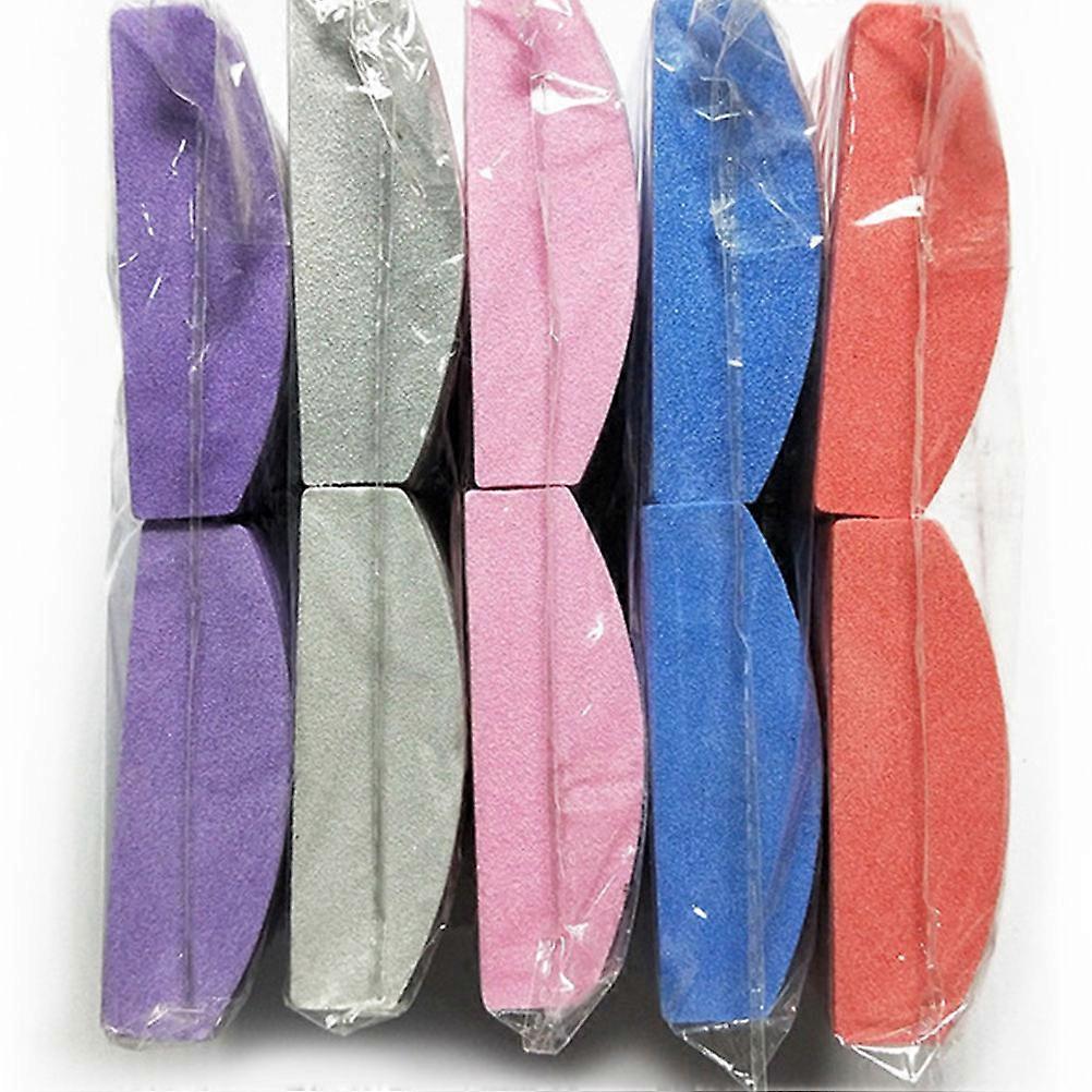 Nail Files Tool Half-Moon Sponge Nail File for Accurate Grinding 20Pcs
