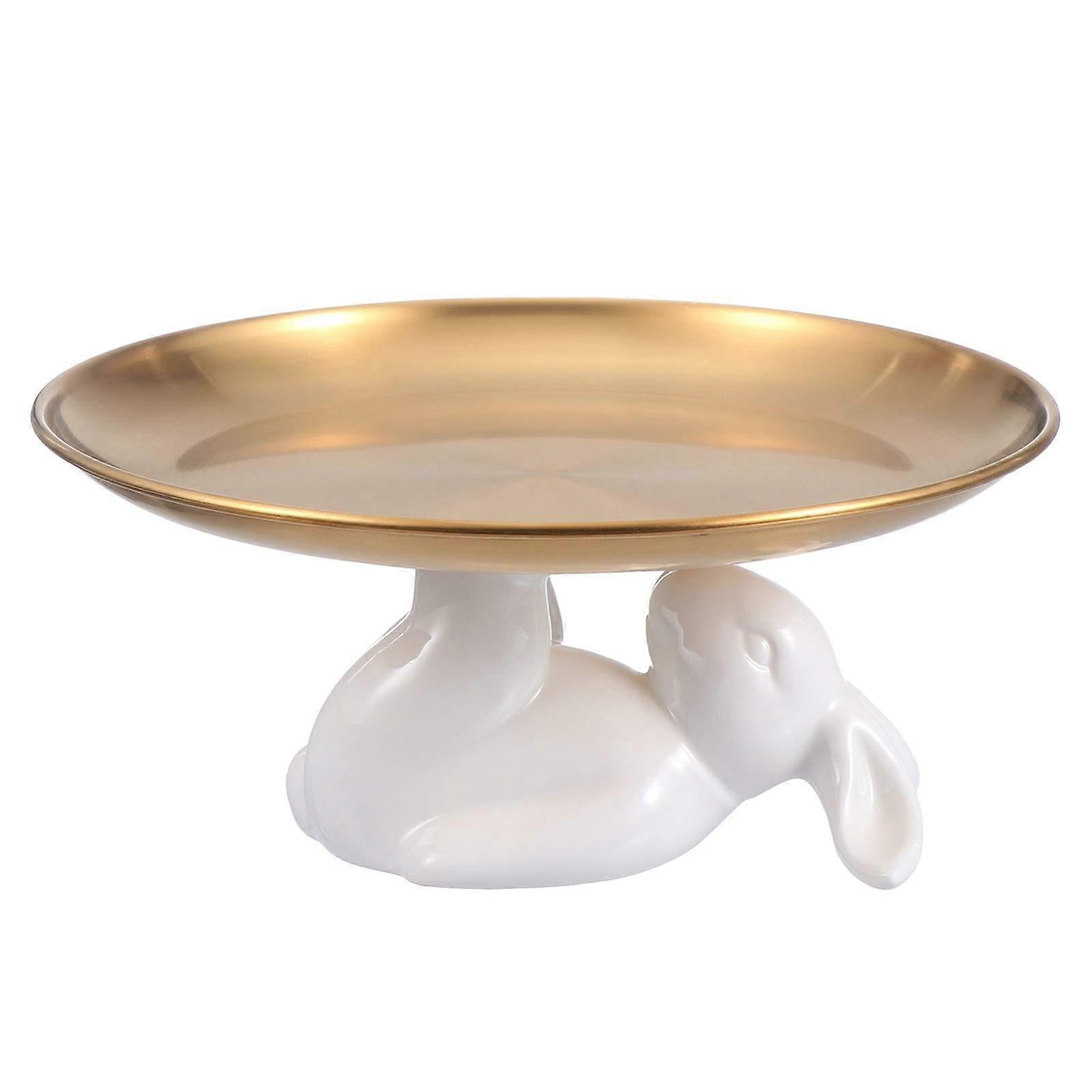Rabbit Shape Cake Stand Bunny Serving Plate Cupcake Holder Easter Decor Tabletop Dessert Stand