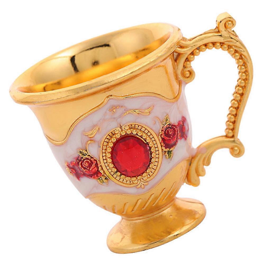 Brass Drinking Cup Vintage Goblet Banquet Use Golden 5.4X5X5CM Easy to Clean 1Set