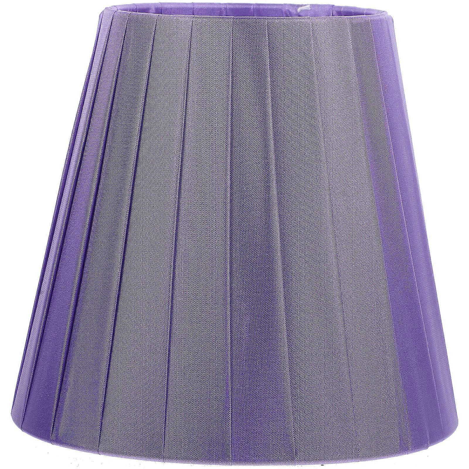 Cylindrical Clip-On Small Lampshade For Room Lighting 3Pcs Purple Fabric And Metal Atmosphere Enhancement