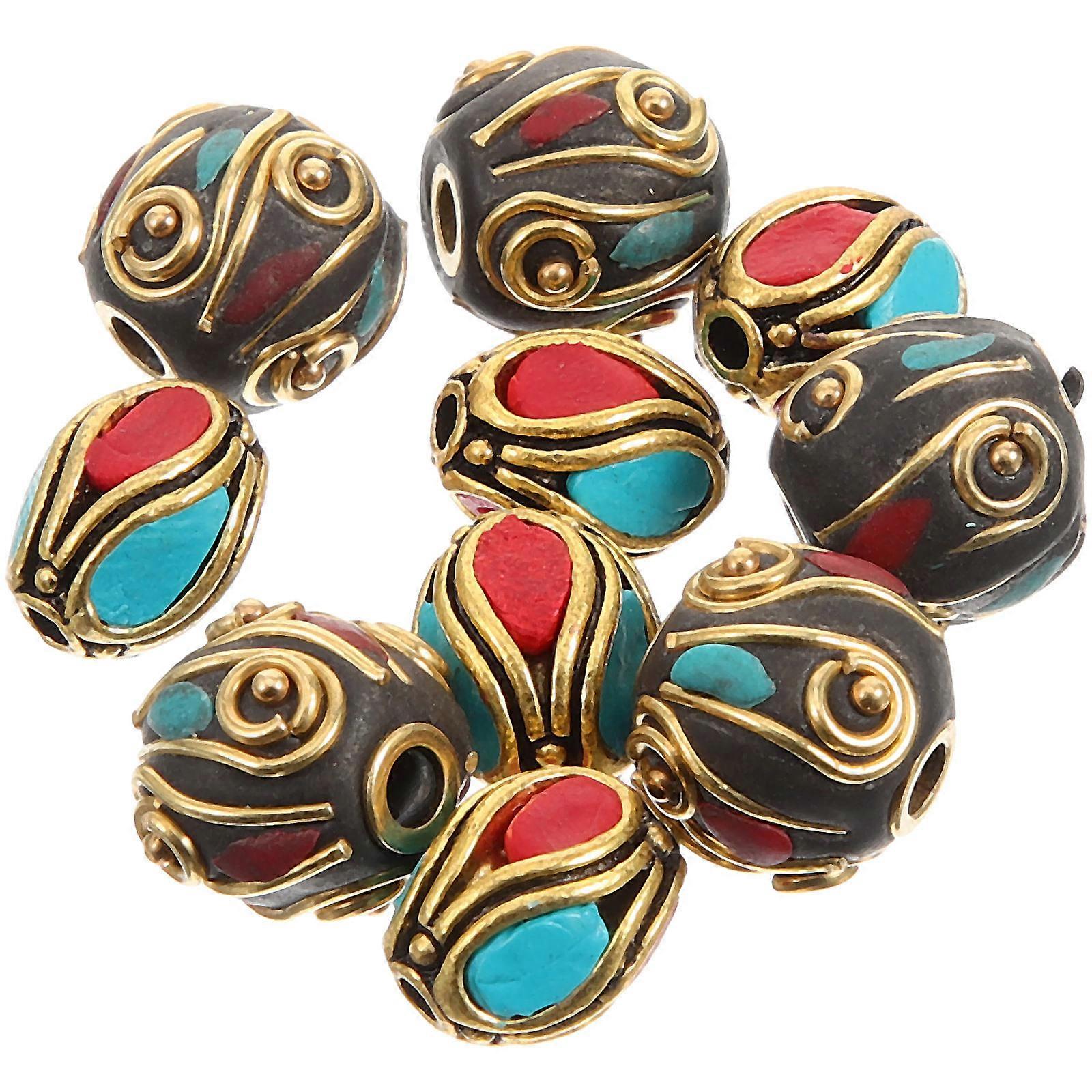 Multi-Use Handmade Buddha Beads Copper Spacer Beads for DIY 30Pcs