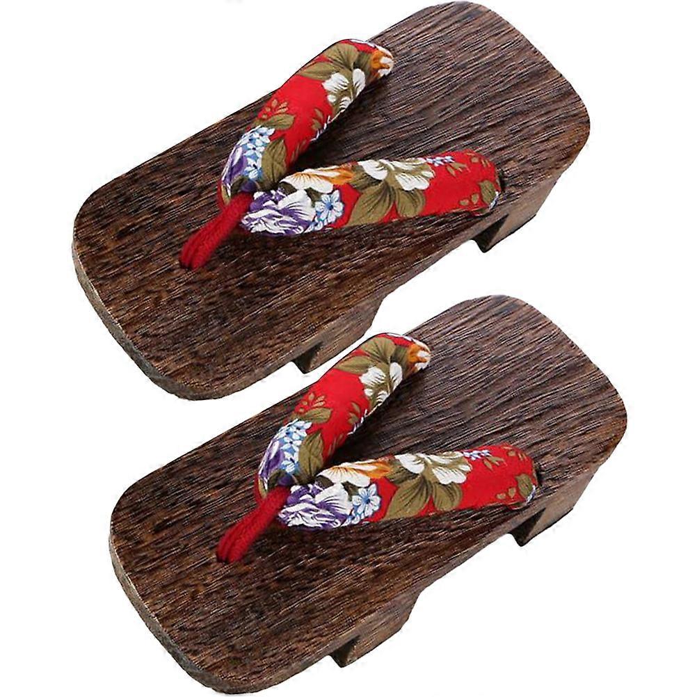 Japanese Clog Shoes Women Clog Slippers for Home 2Pairs Wooden Sandals
