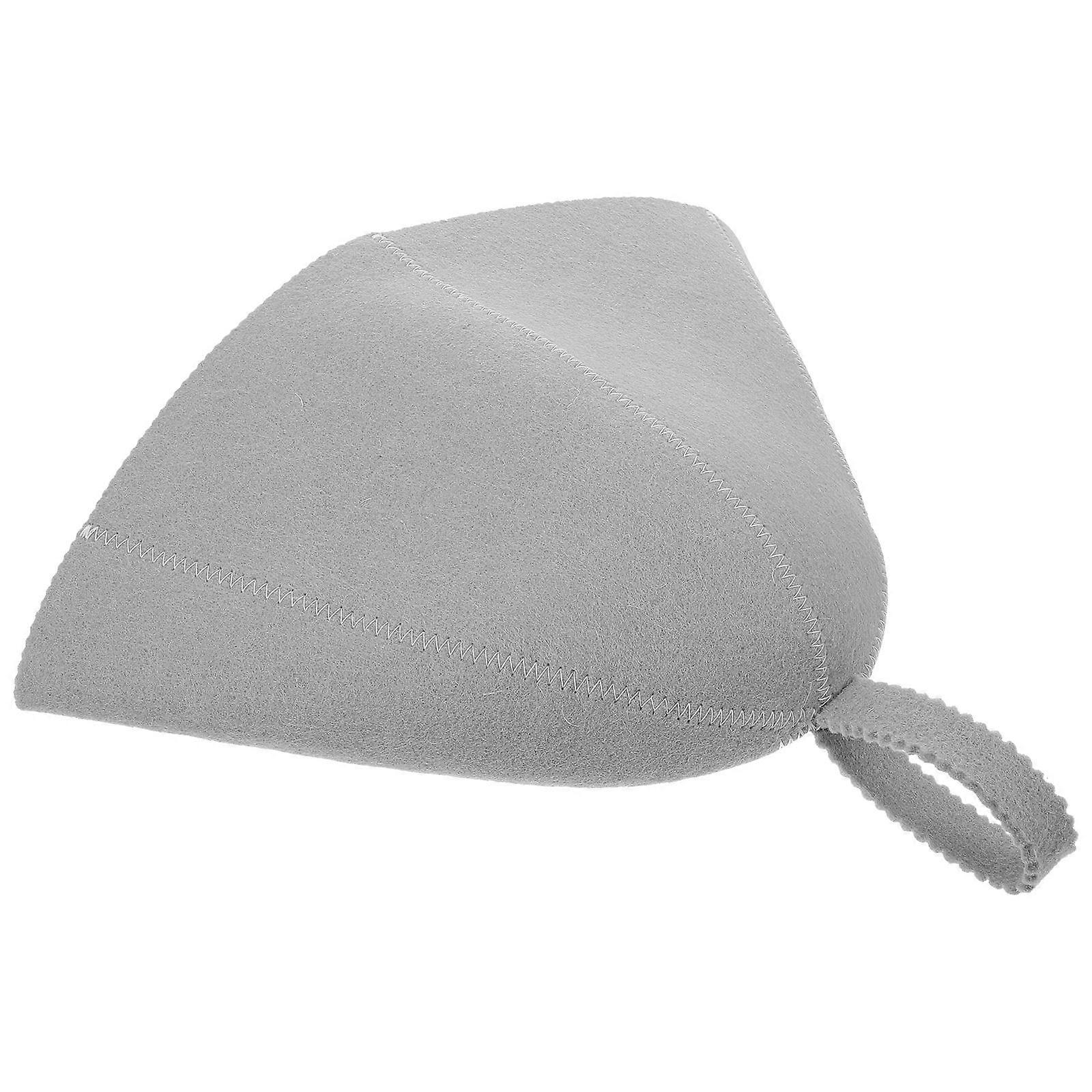 Wool Felt Sauna Hat for Bathing Use 2Pcs Thick Breathable Grey Hats
