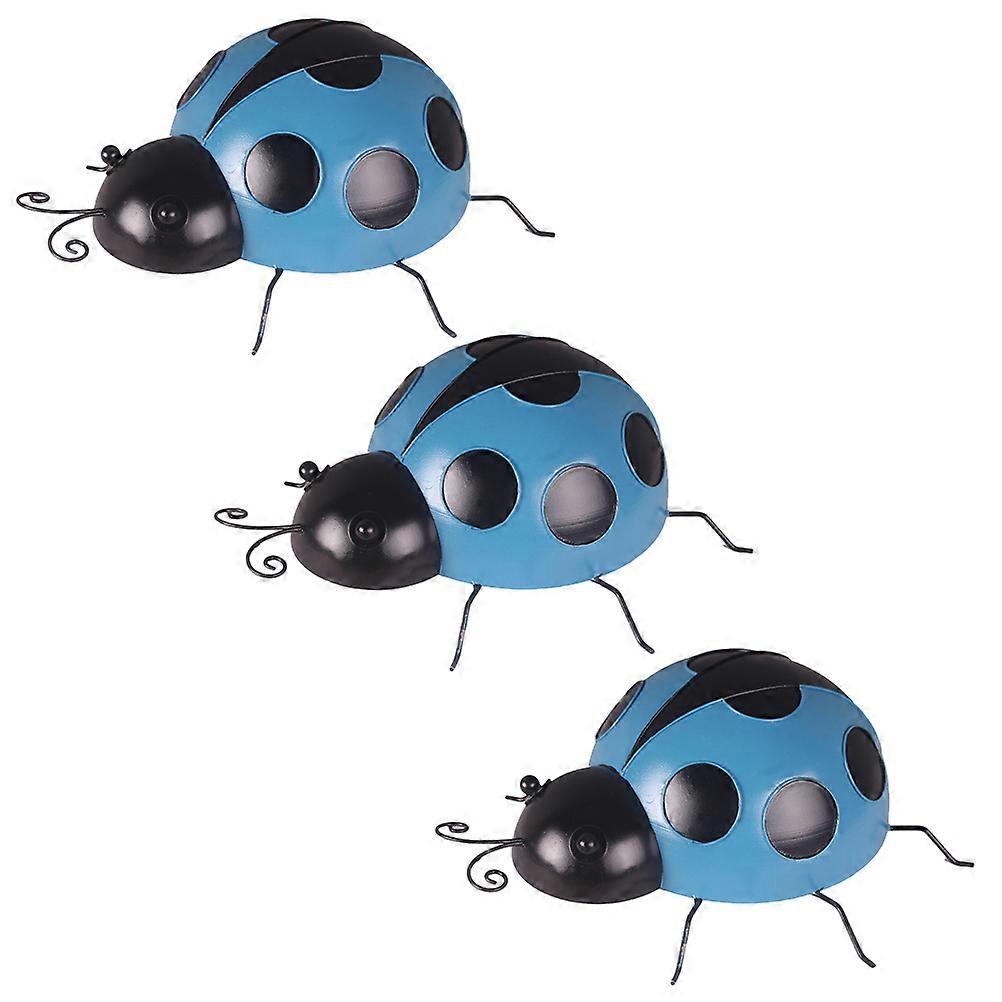 Simulation Ladybug Garden Decoration for Yard 6Pcs Iron Ornaments