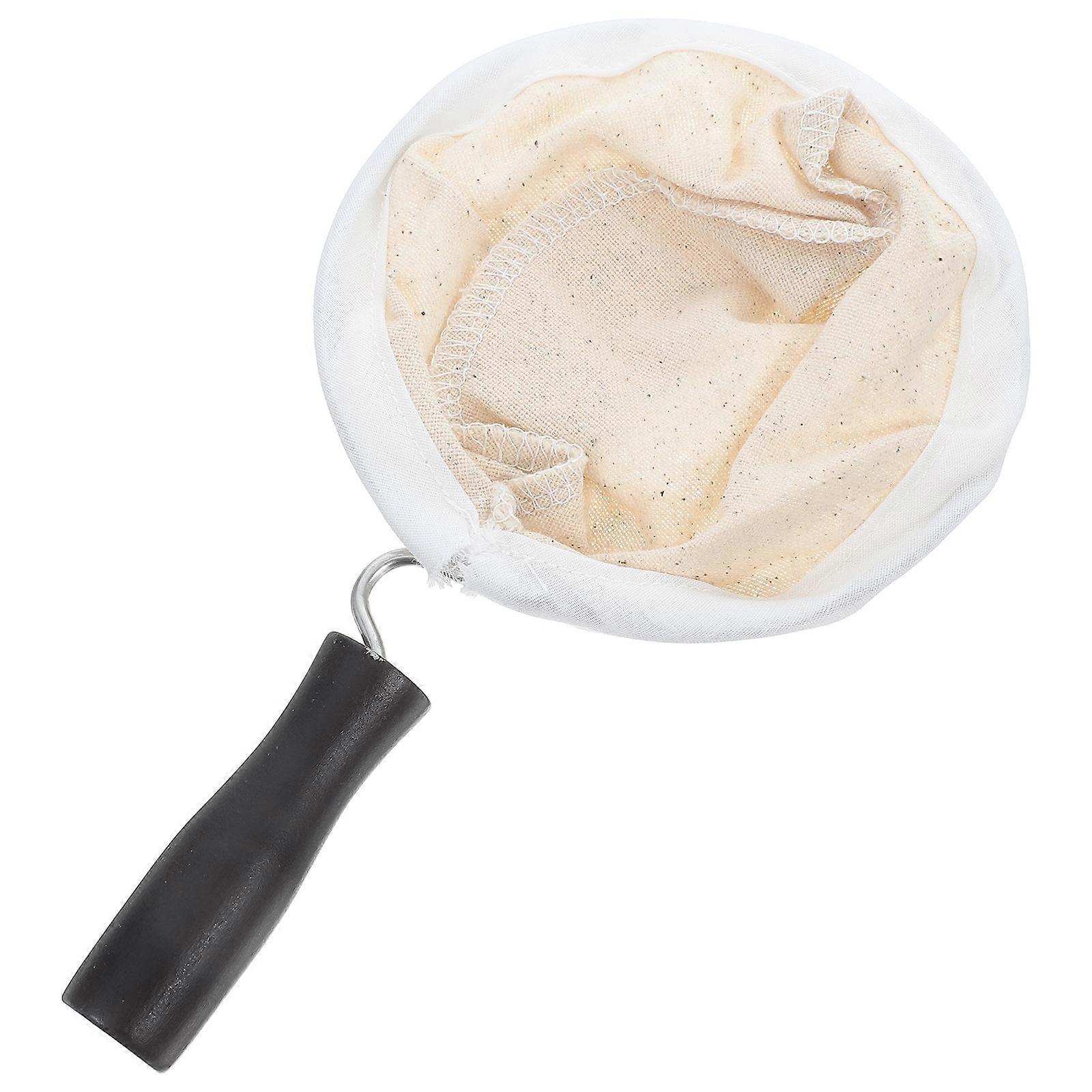 Reusable Coffee Filter Bag Wood Handle for Home Use 4Pcs Funnel