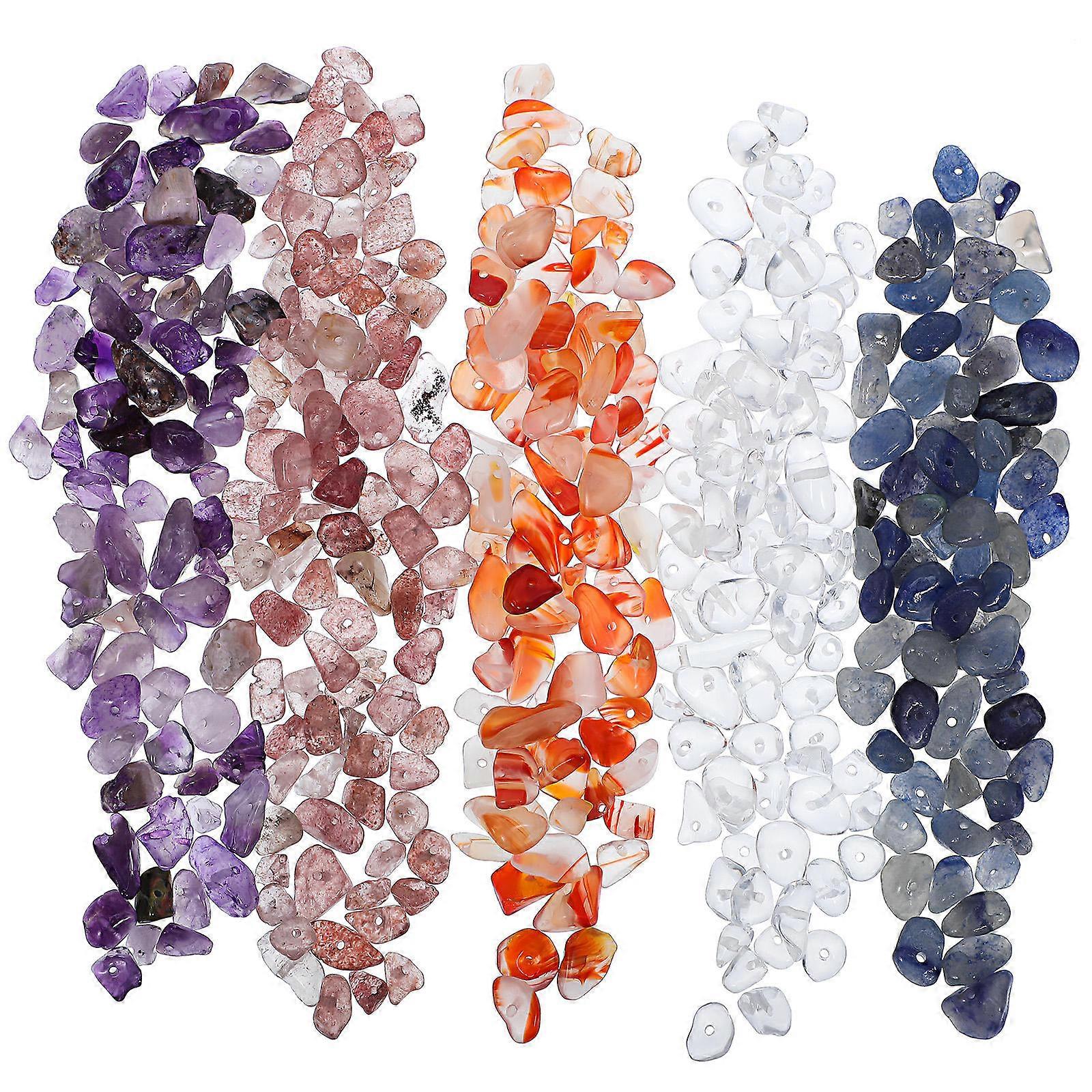 Assorted Color Drilled Chip Beads for Jewelry Making 5Pack Stone Chips