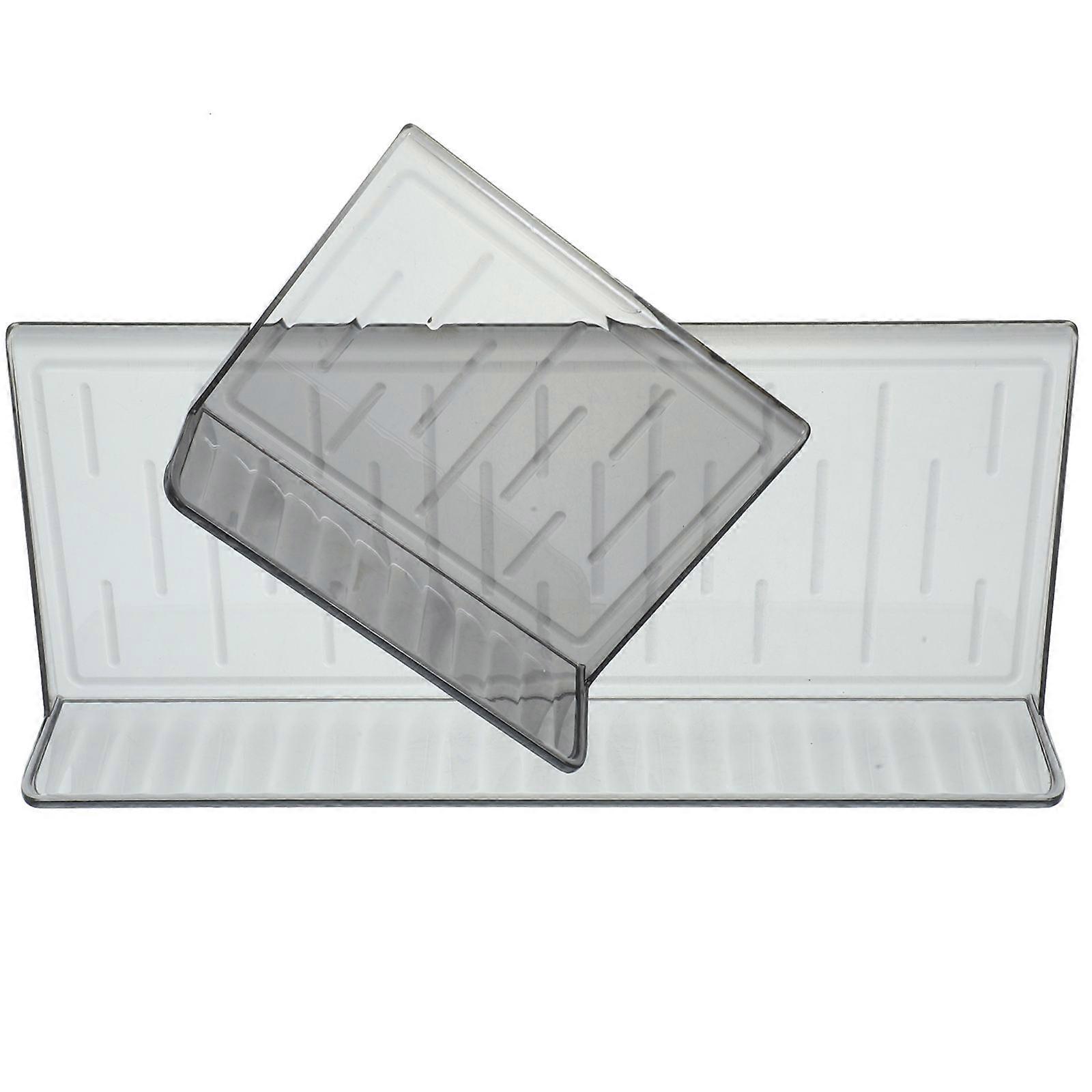 Bathroom Shelves Wall Mounted Floating Shelves for Storage 2Sets Grey