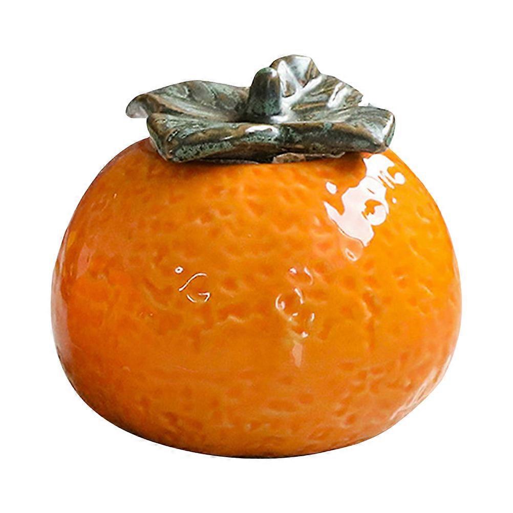 Orange Simulation Decoration Ceramic Jar for Storage 2Pcs Fruit Shape Tank