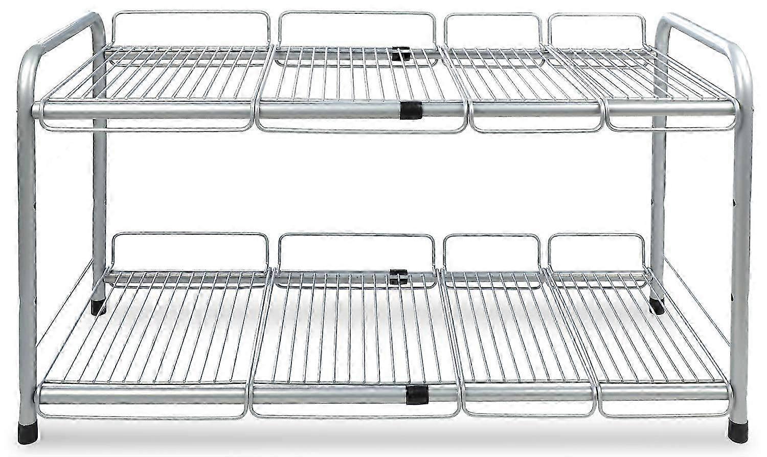 Silver Under Sink Expandable Shelf Organizer for Storage 2025