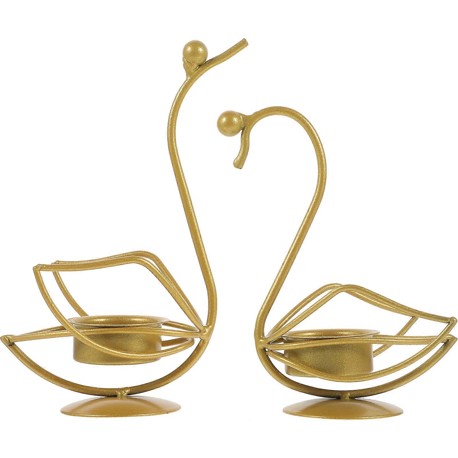 Candlestick Holders For Candles Swan Shape Iron Nordic Minimalist Home Atmosphere 2Pack