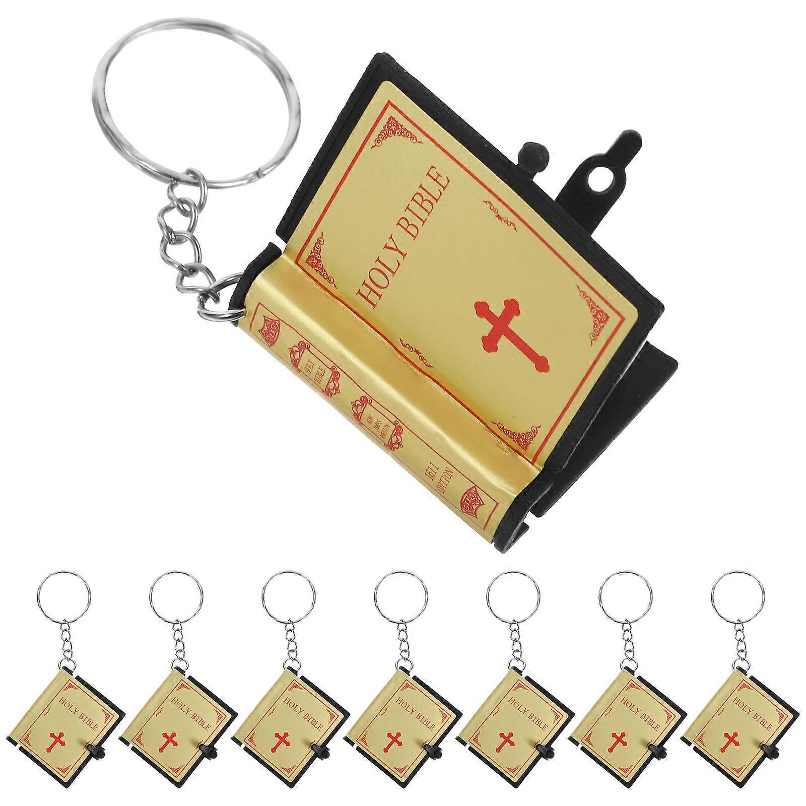 Bible Book Pendant Key Ring Creative Accessory for Hanging Keys 32Pcs