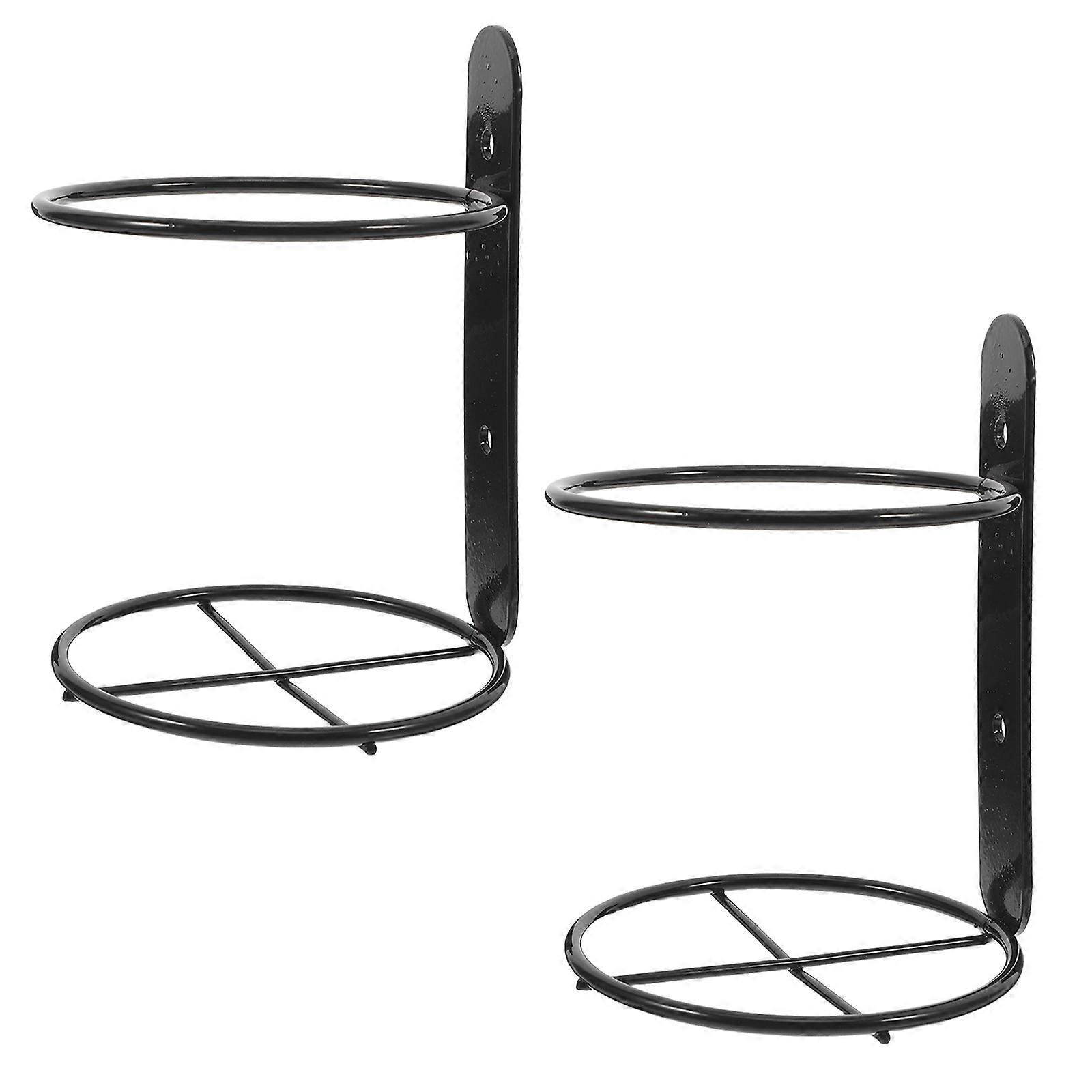 Single Wall Mount Iron Home Bar Storage Rack Modern Display 2Set